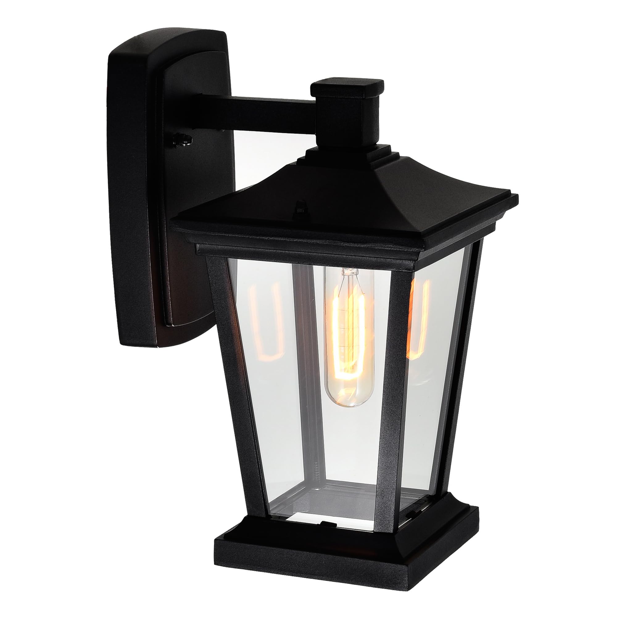 Cwi Lighting Leawood Black Outdoor Wall Light - 1 Light Metal Fixture