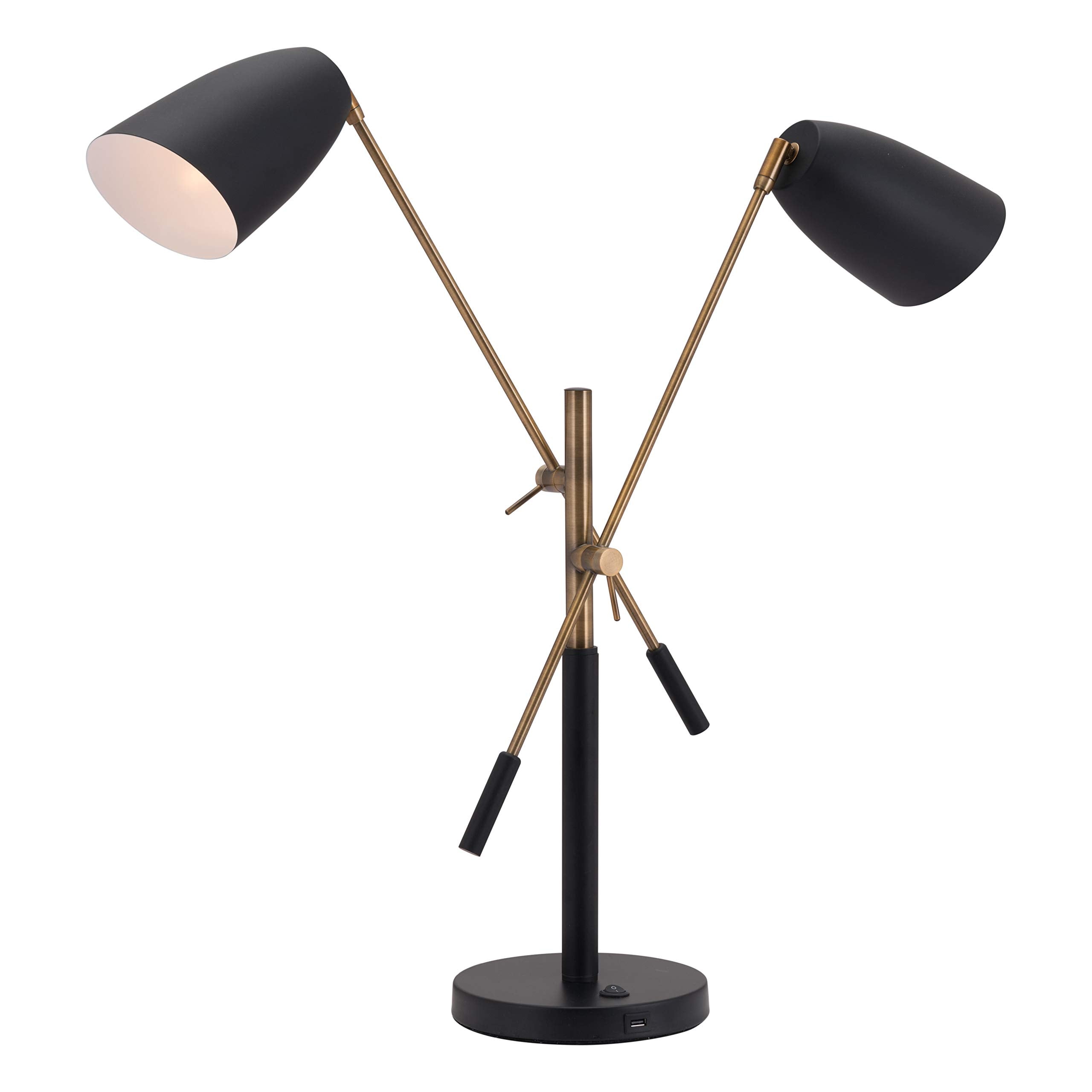 Tanner Table Lamp Black and Brass