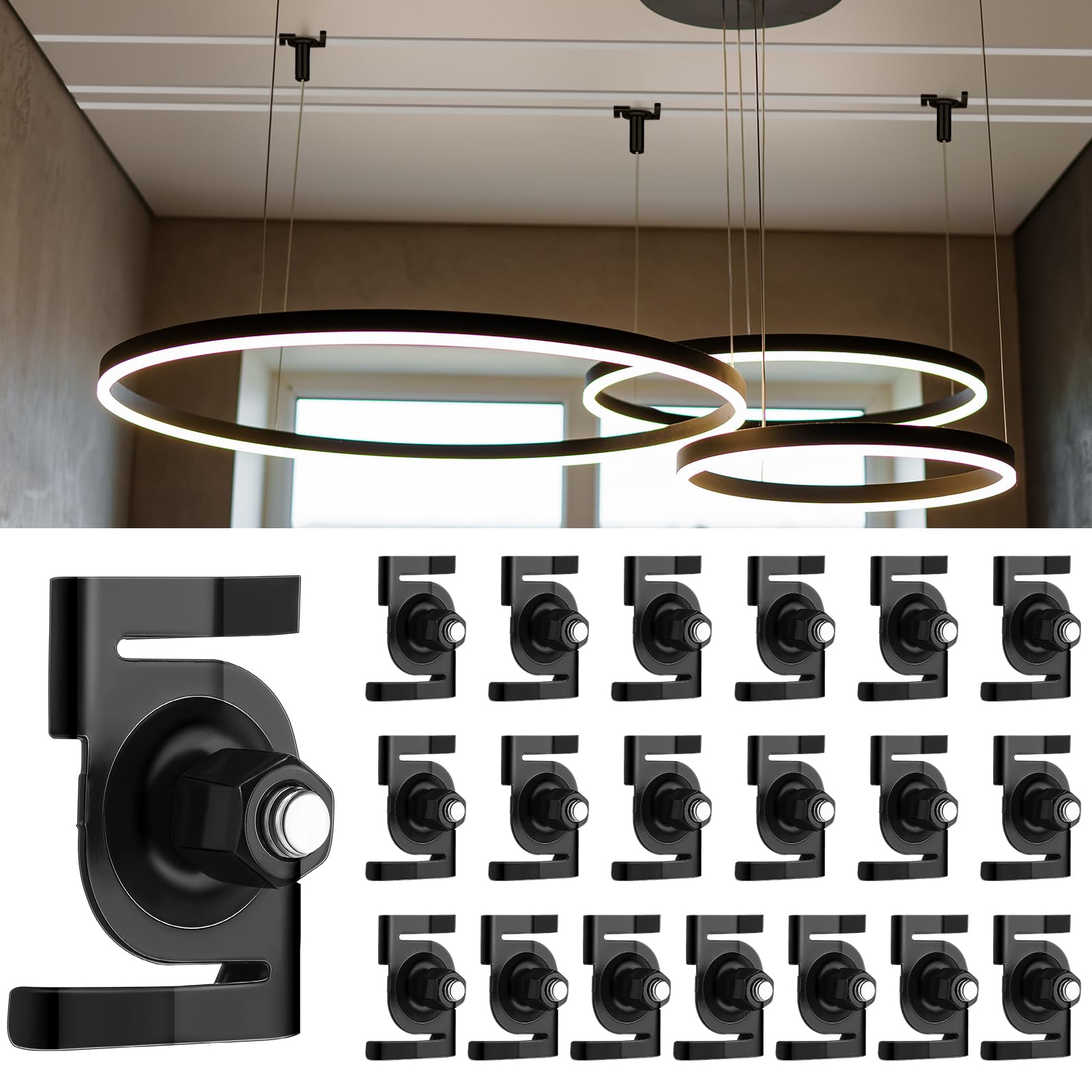 Shimeyao 20 Pcs T Bar Ceiling Clips Track Lighting Attachment 120v T Bar Grid Drop Ceiling Clip to Mount Track to Drop Grid for 