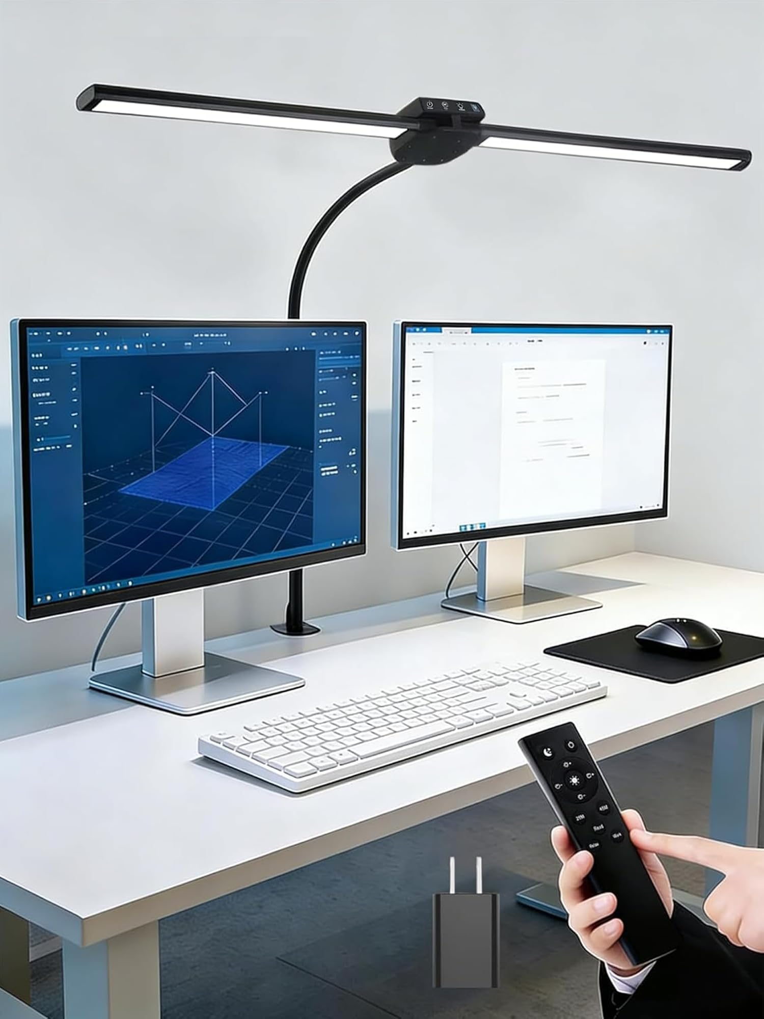 ReinHoo Desk Light with 5 Color+9 Brightness,Desk Lamps for Home Office, 1200 Lumen & 108 LED Desk Lamp, Remote Control+Timer Mo