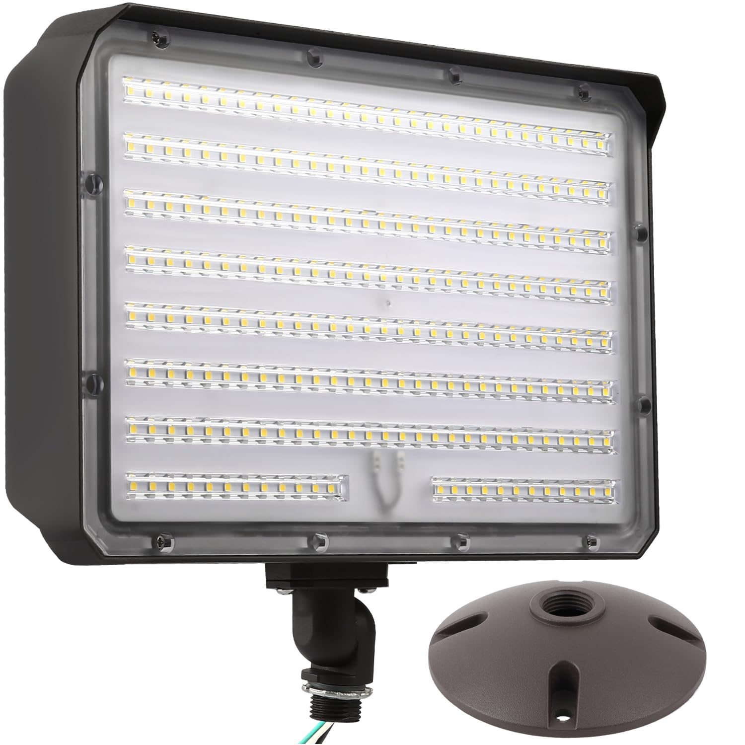 150W Outdoor LED Flood Light Dusk to Dawn with Knuckle, 21000LM 1500W Equivalent, 100-277V 5000K Daylight, ETL Commercial LED Fl