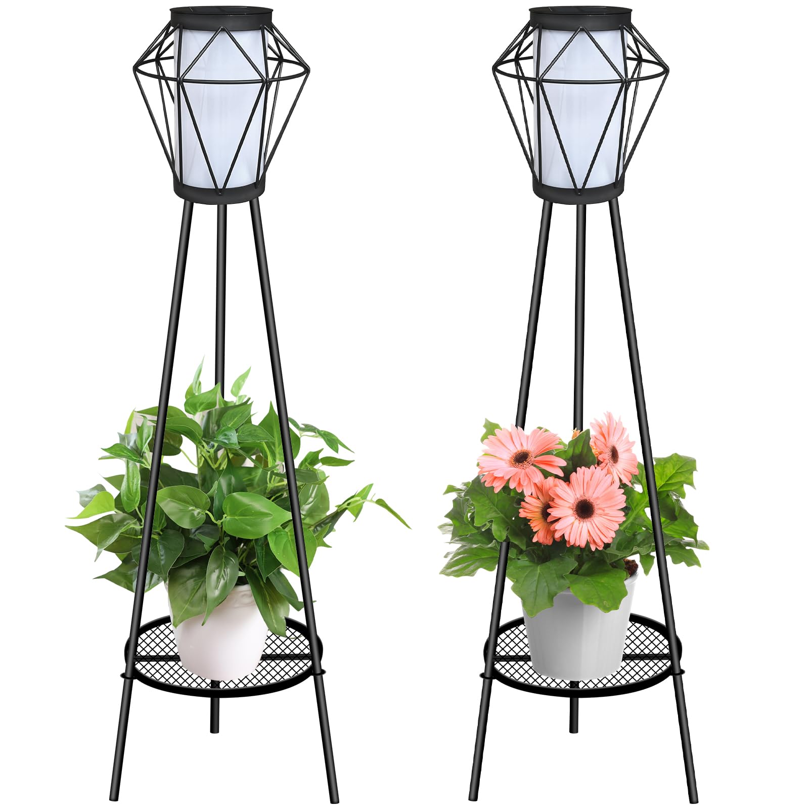 TOOTOO STAR Solar Floor Lamp Outdoor Patio Light Waterproof with USB Rechargeable, Remote Control and Light Sensor Dimmable Sola