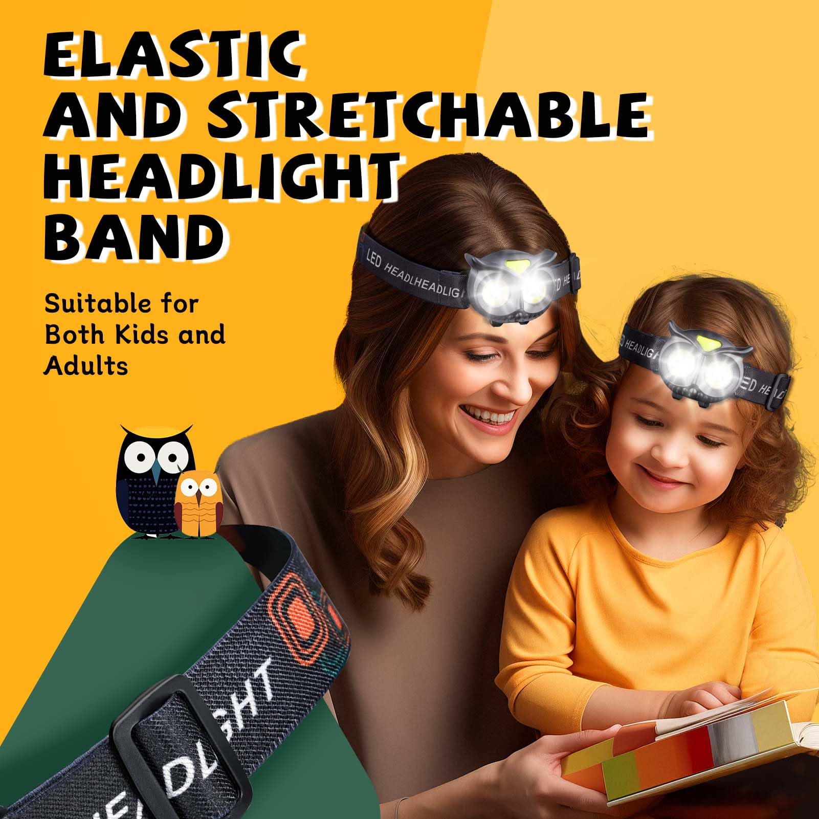 unibrite LED Headlamp - 2 Pack COB Flashlight for mature-themeds, Lightweight, Battery Powered, Black, Model ZD-1489-2-NEW-US
