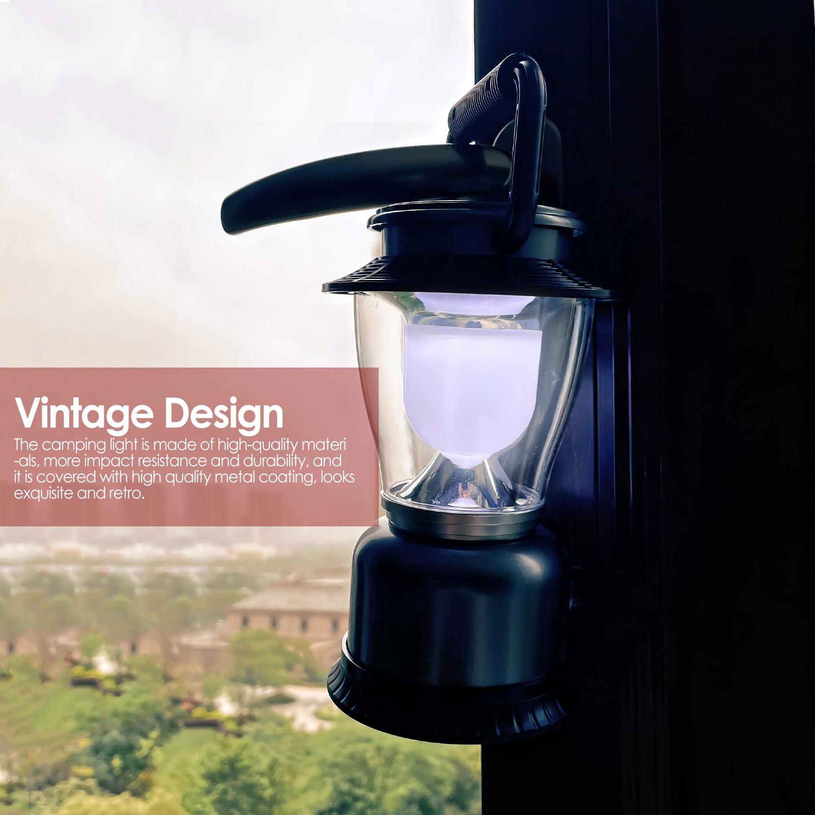 FANT.LUX Retro LED Lantern 2-Pack, 360° COB, 120 LM, Battery Powered, Grey, Model NBMD122