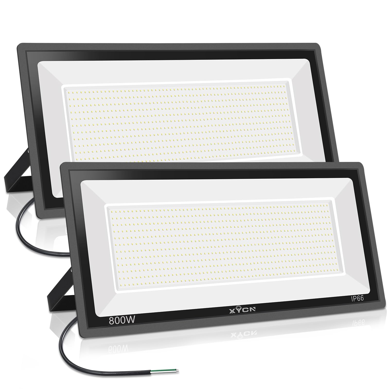 Xycn 800W Led Flood Lights 89500Lm, Ip65 Waterproof, 5000K Daylight - 2 Pack For