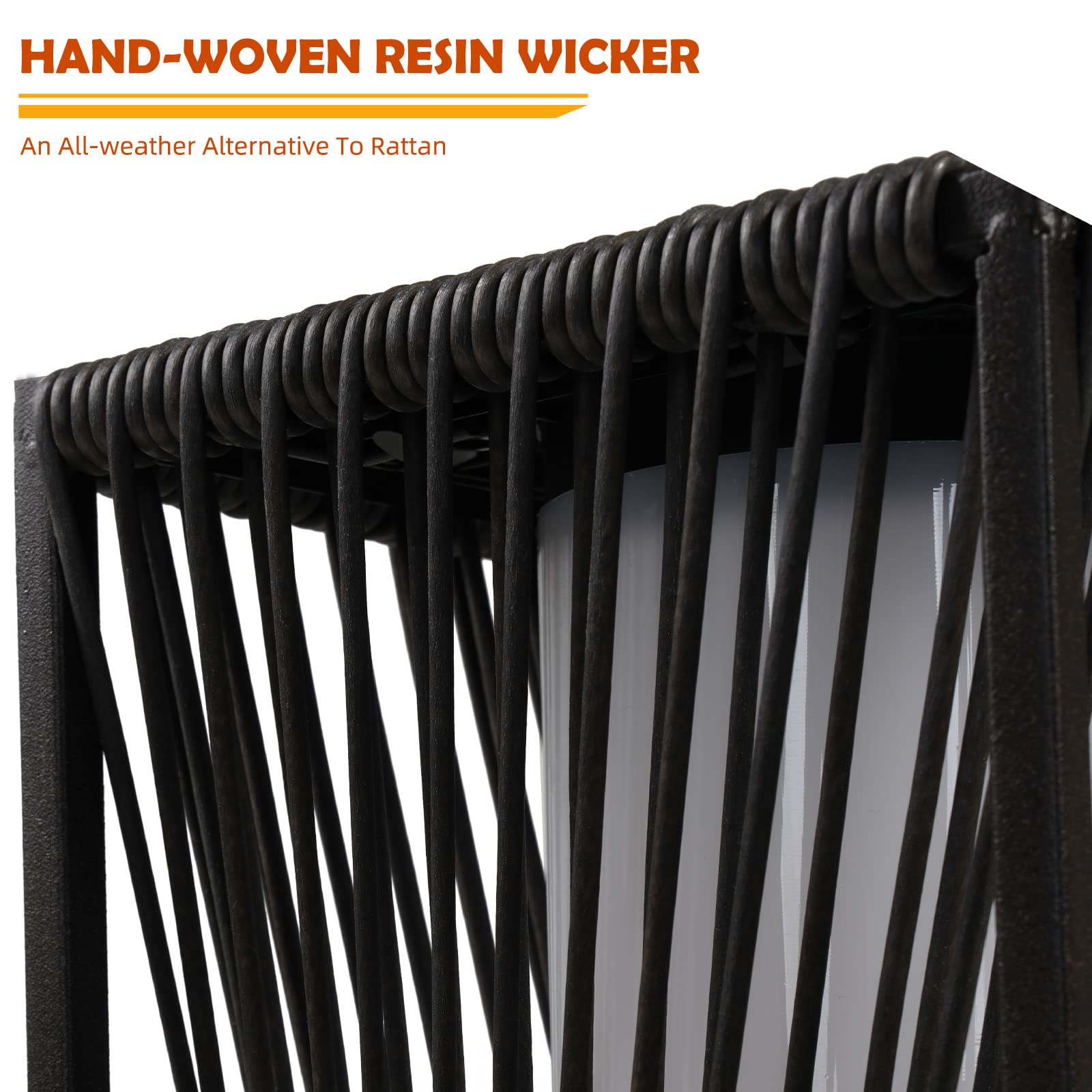 Solar Yard Outdoor Solar Floor Lamp Resin Wicker Solar Light Outdoor Waterproof For Yard, Garden, Pathway, Deck, Dazzle Dance (W