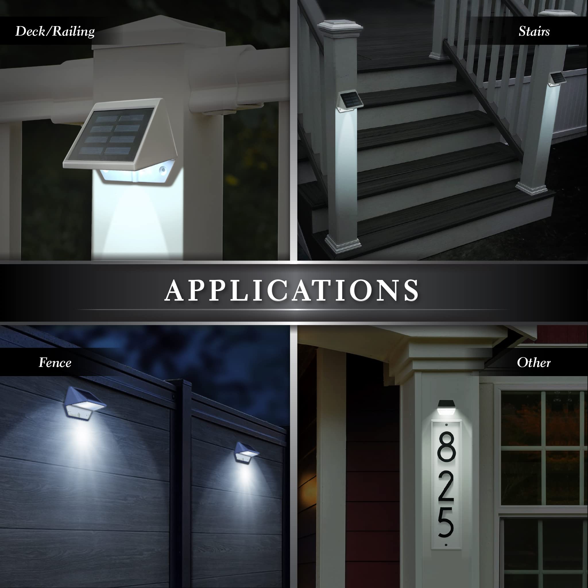 Classy Caps SL179 Solar LED Deck & Wall Light, Aluminum, White, 3.5 x 2.5 x 3 inches