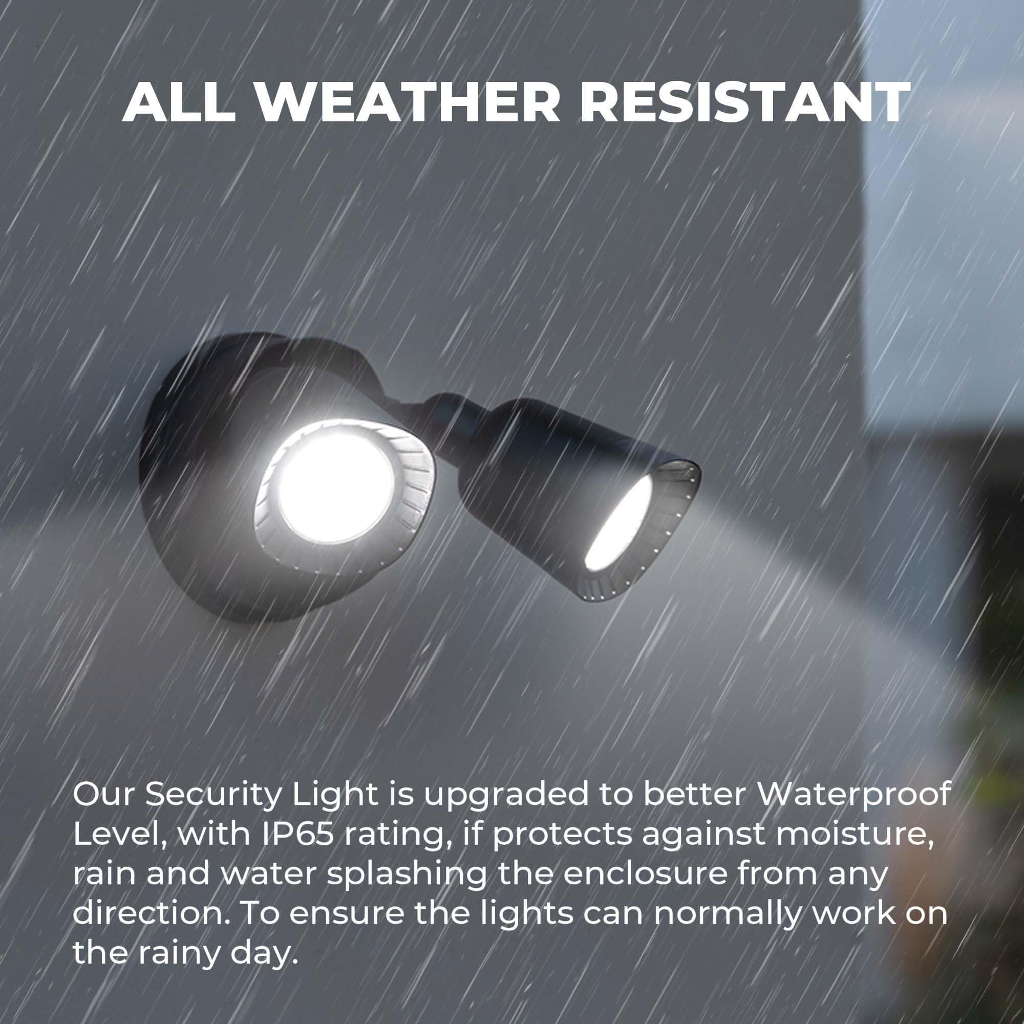 Luxfly 2 Pack Led Flood Lights Outdoor, 16W 1900Lm 5000K Daylight, Ip65 Waterproof Security Lights With 2 Adjustable Heads, Exterior Wall Light For Patio, Garage, Yard-Black