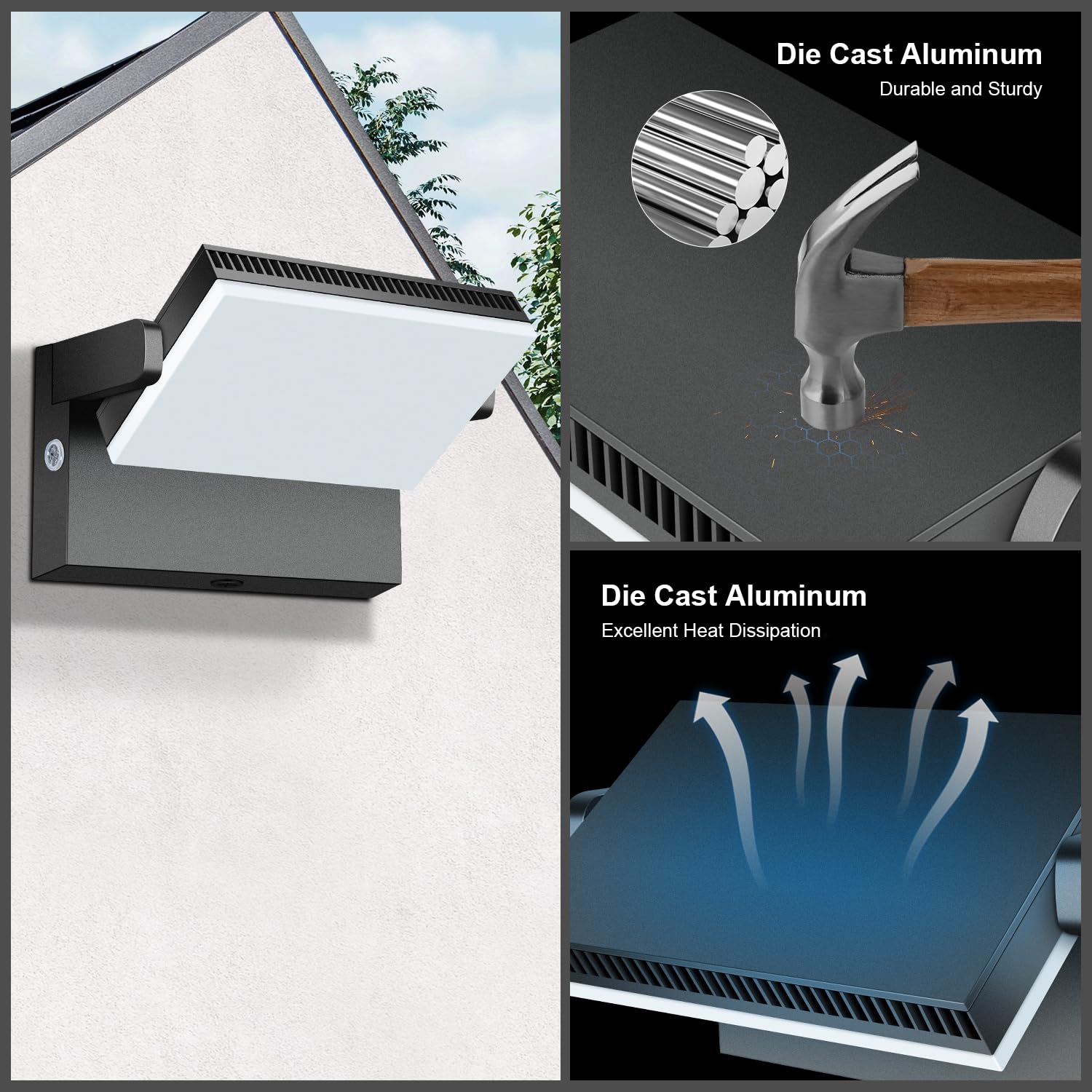 BIRITALO 120W LED Flood Light, 14200LM, 5000K Waterproof, Dusk to Dawn, 360° Rotatable, Black, Model 1380