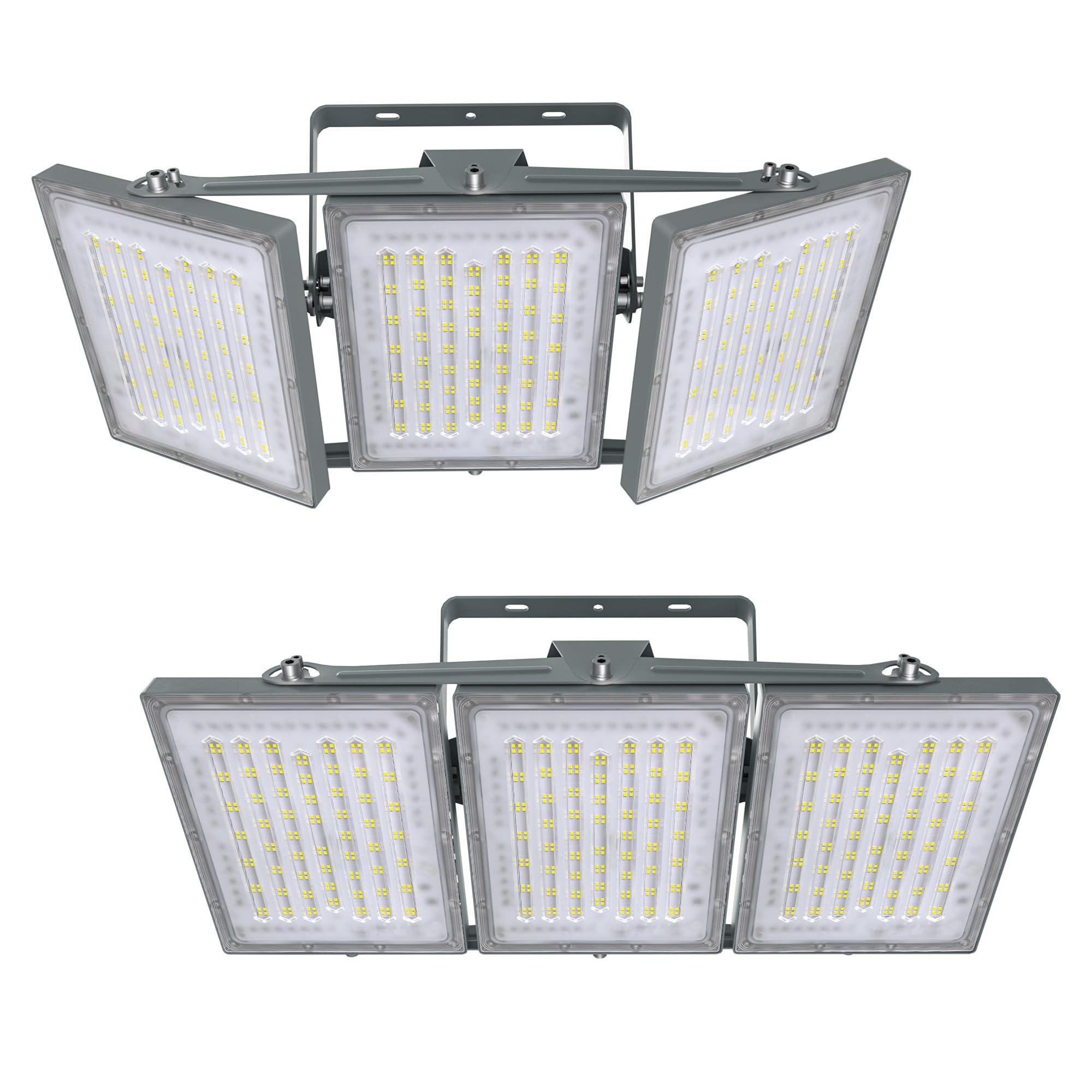 STASUN 2 Pack LED Flood Lights Outdoor, 600W 60000lm 6000K Daylight White IP66 Waterproof, Commercial Parking Lot Lights, 3 Head