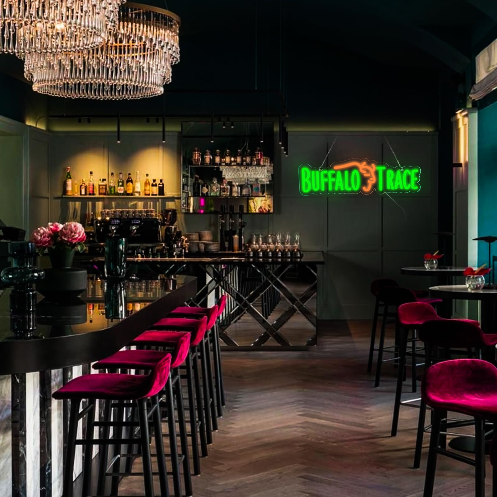 Wonderfullife Buffalo Neon Sign For Bourbon Whiskey In Bar Pub Man Cave Or Party,Bright Led Light Suitable For Garage Decor Or Business Display,5V Usb Powered Easy Hanging.