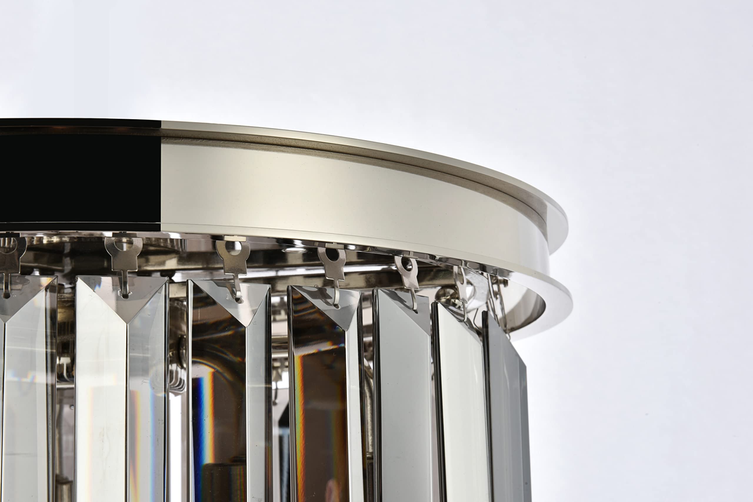 Elegant Lighting Sydney 3 Light Matte Black Flush Mount With Silver Shade - Modern Lighting Fixture