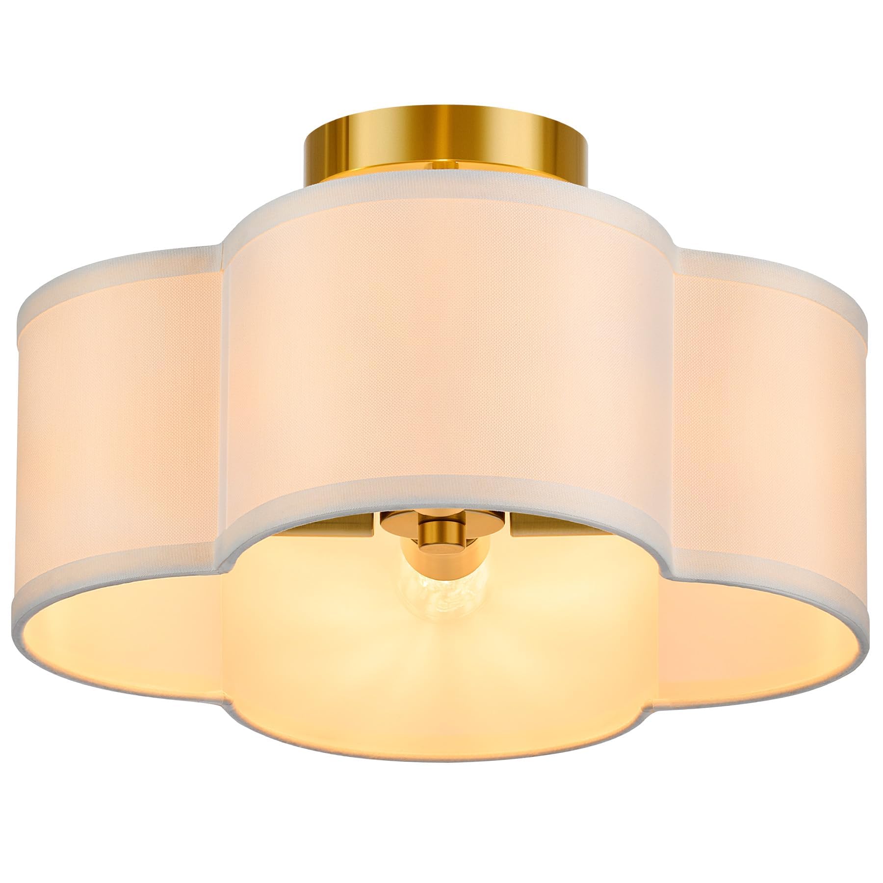 VONLUCE Semi Flush Mount Ceiling Light, 13'' Ceiling Light Fixture with Four Leaf Clover-Shaped, 4-Light Modern Light Fixture fo