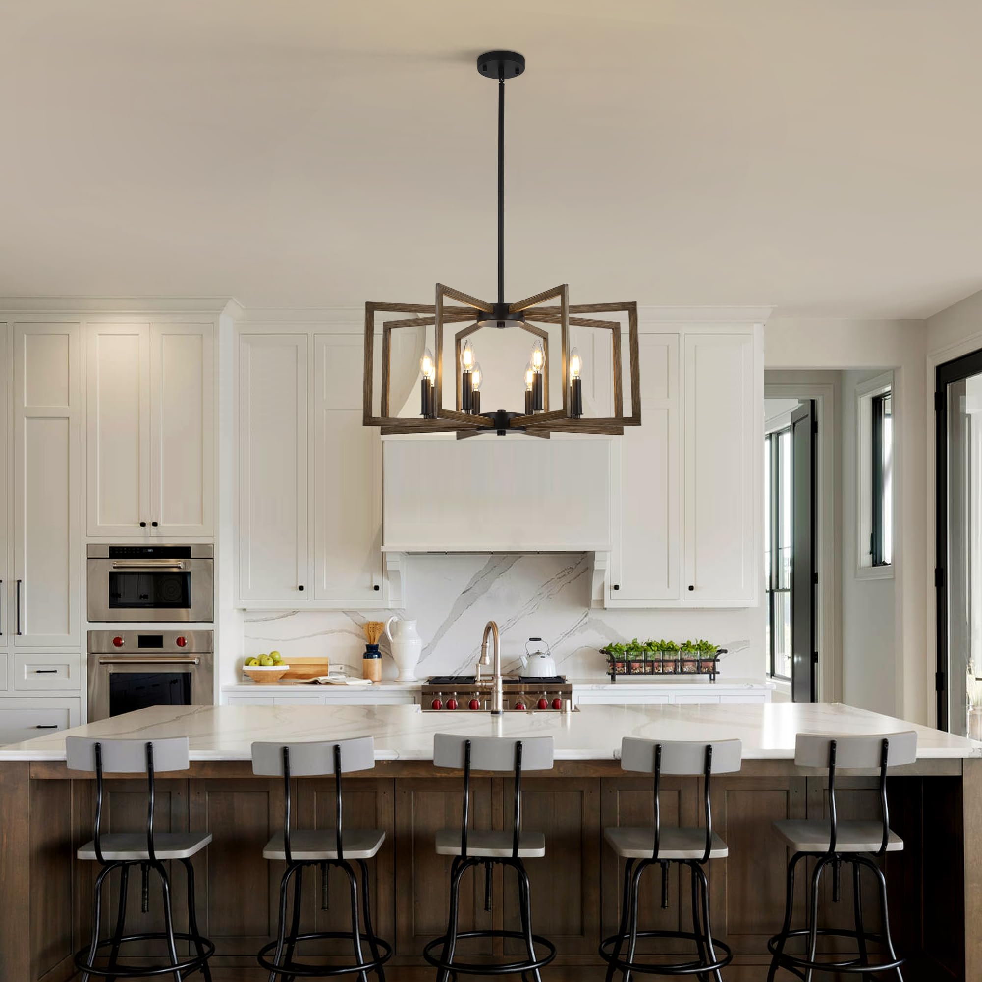 8-Light Metal Geometric Chandelier