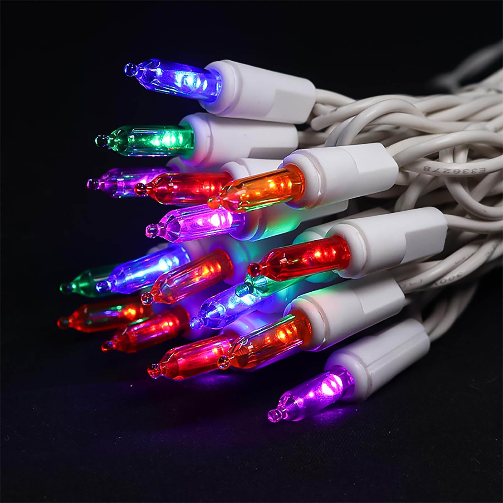 Multi-Sparking Multicolor Christmas Lights (11 Feet, 35 Count) - Led Christmas Tree Lights White Wire, Mini String Lights For Indoor And Outdoor Christmas Decorations
