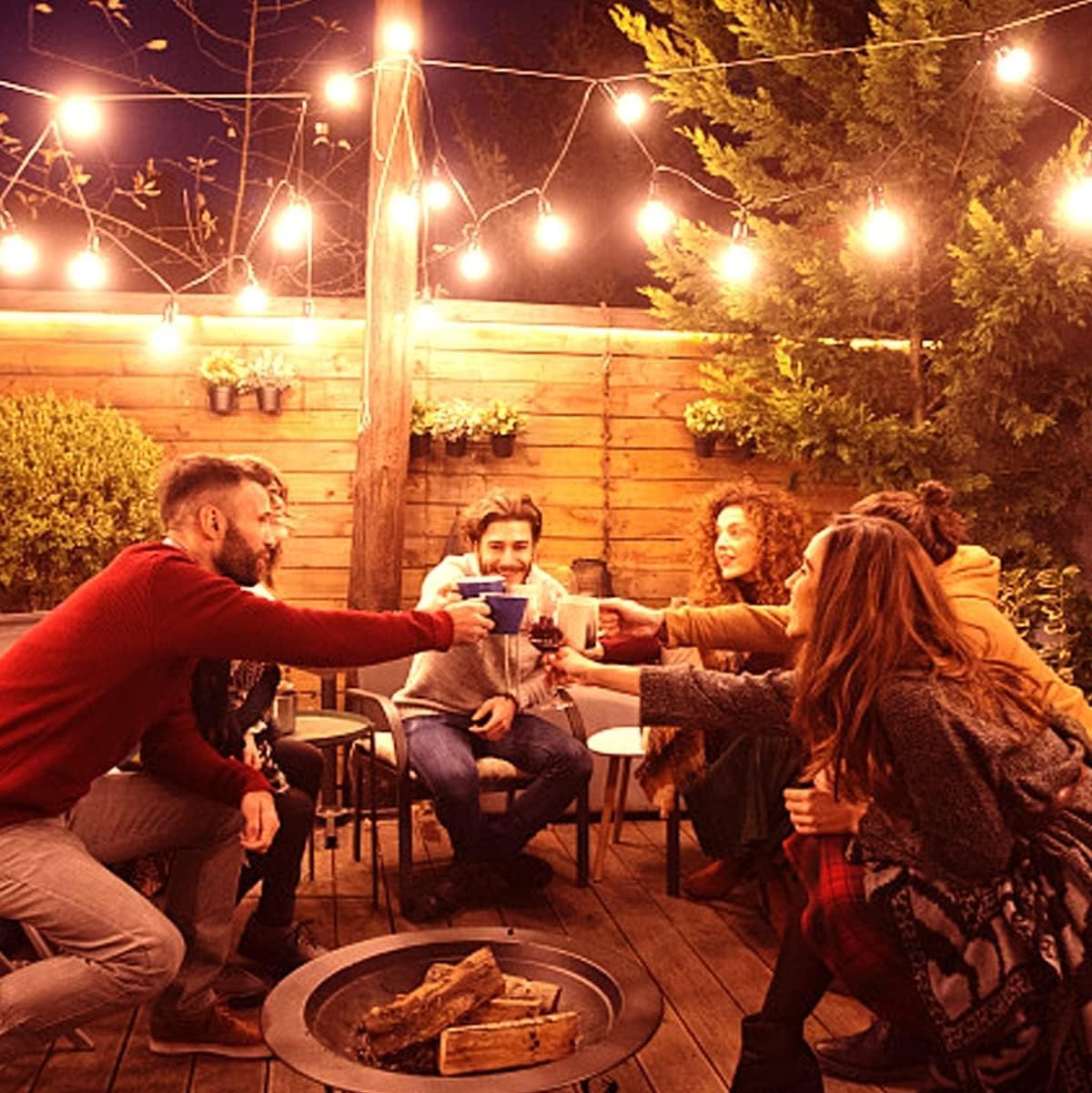 Desidiya Outdoor String Lights 25 Feet G40 Globe Ball Lights with 25 Edison Bulbs Waterproof Patio Lights Outdoor Balcony Lighti