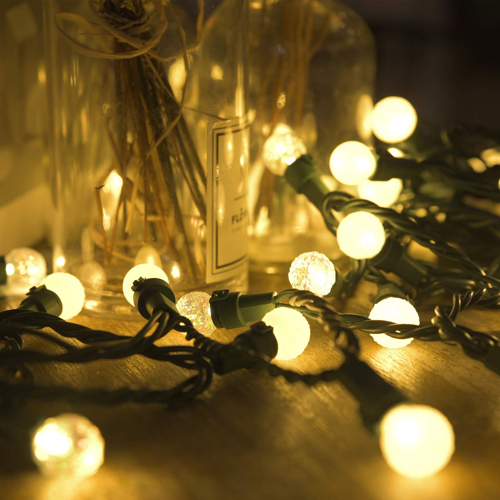 Lycklig 70 LED Globe String Lights - 19Ft Warm White Fairy Lights for Indoor/Outdoor Use, UL Listed, Perfect for Parties & Weddings