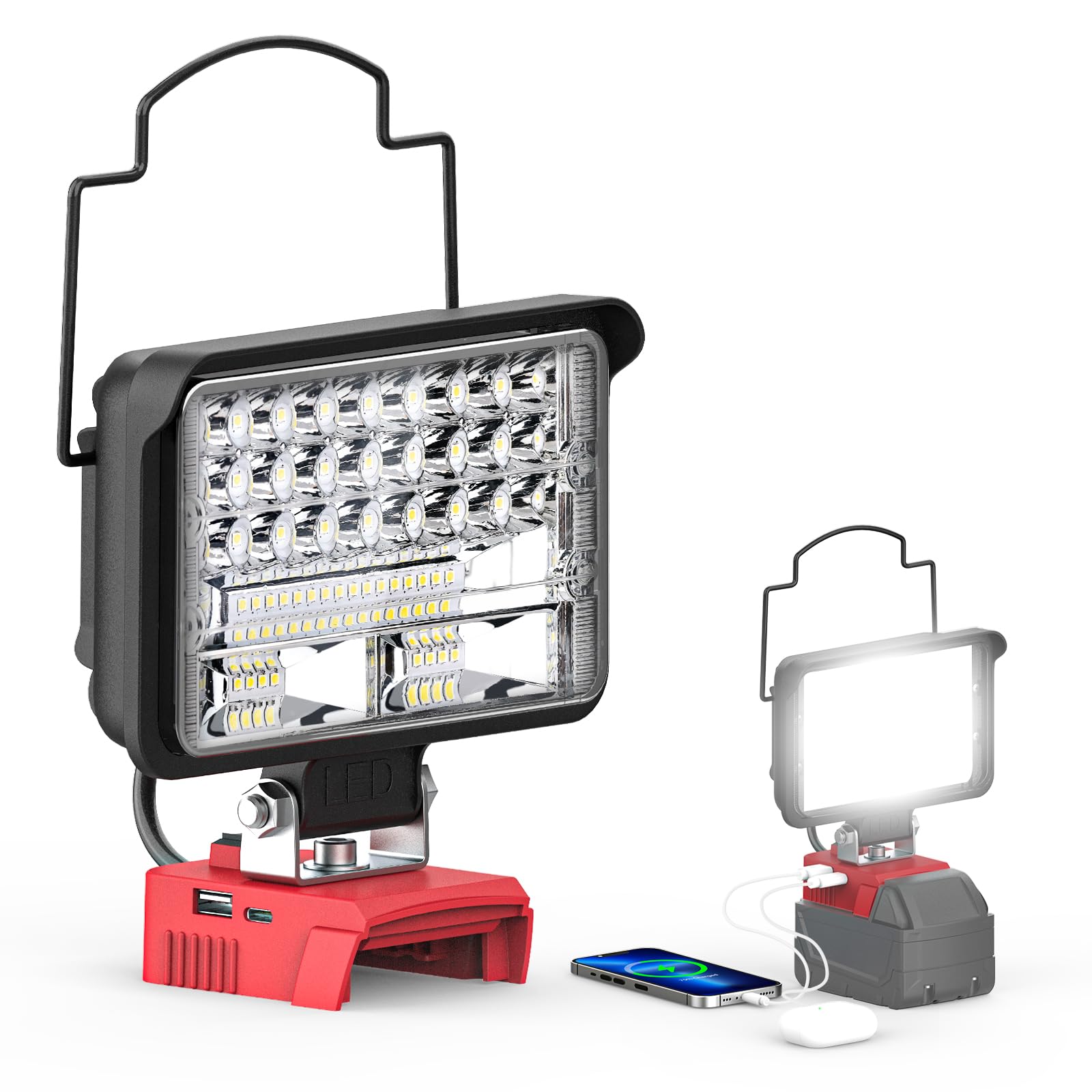 Ecarke Portable LED Work Light 60W 6800 Lumens USB & Type C Charging Aluminum Model SKU06695-5 Color 48W