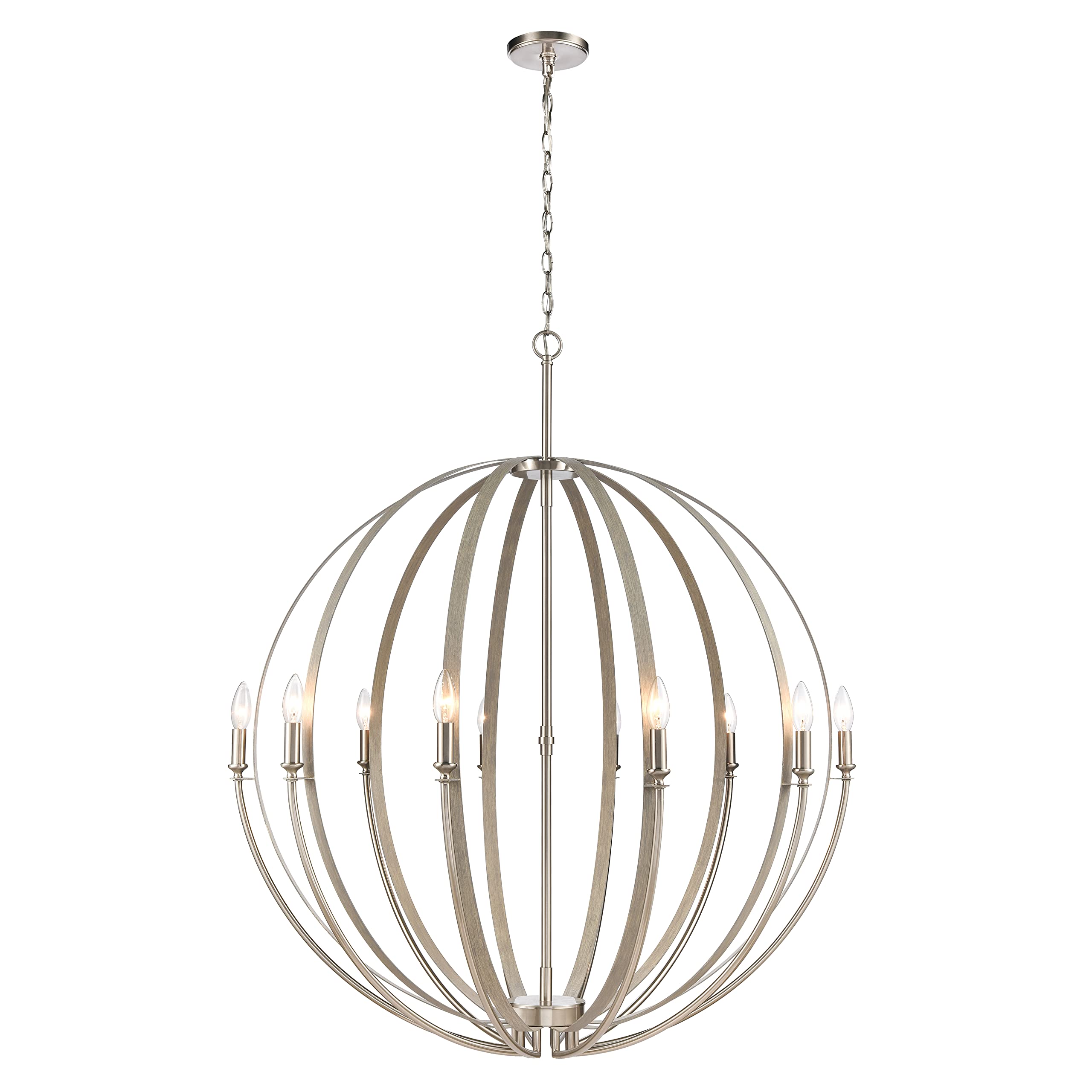 Elk Home Rotunde 38'' Beechwood 10-Light Chandelier - Elegant Alloy Steel Design