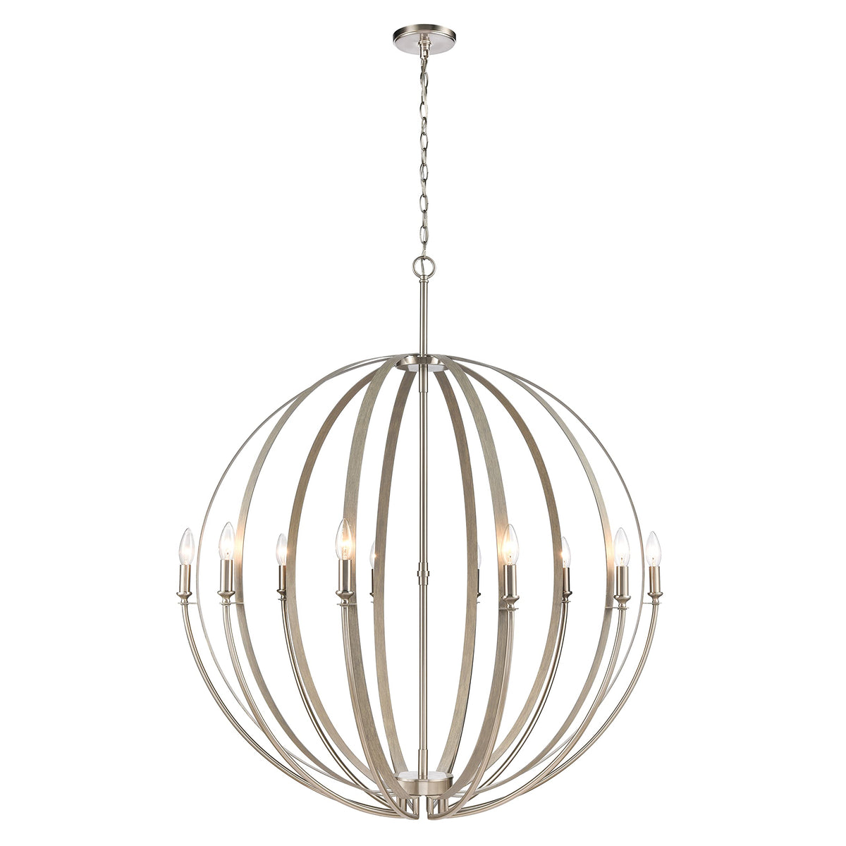 Elk Home Rotunde 38'' Beechwood 10-Light Chandelier - Elegant Alloy Steel Design