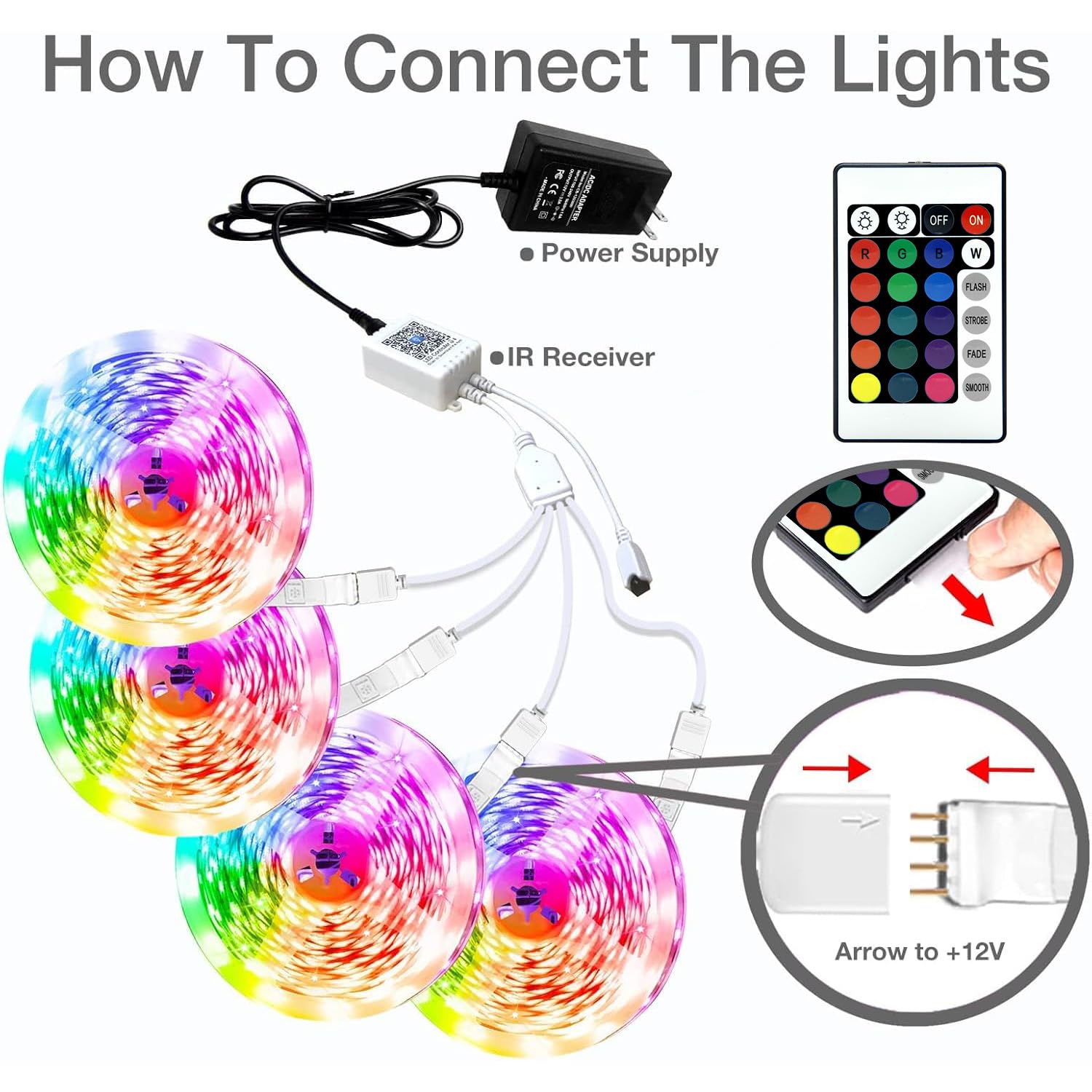 Phopollo Bluetooth 24V Led Strip Lights 400Ft (4 Rolls Of 100Ft), Color Changing Led Lights For Bedroom, Kitchen Decor, App Cont