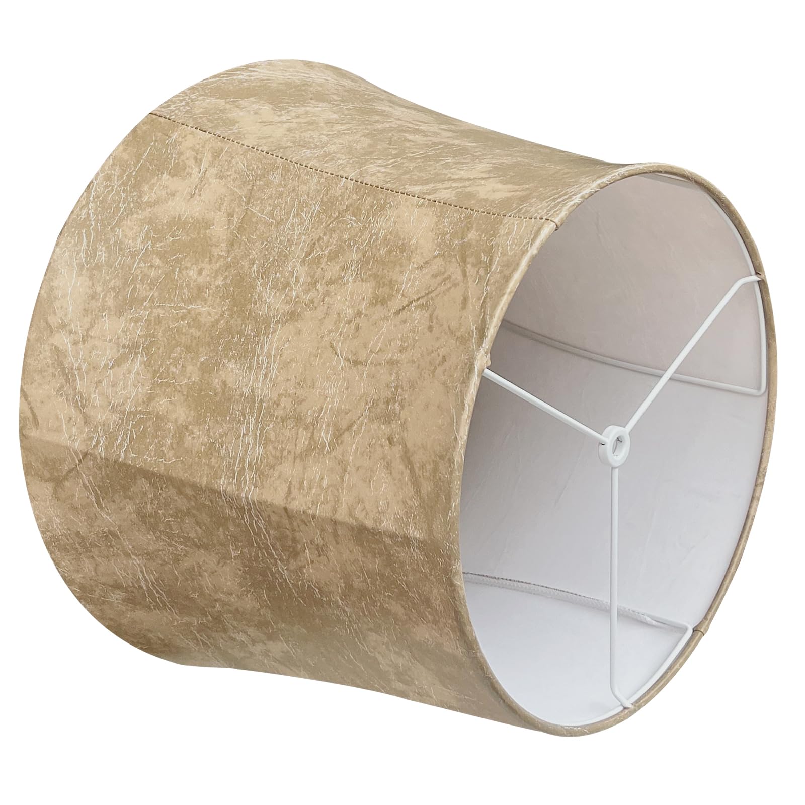 Tootoo Star Drum Lampshade, Leather, 12X16X11, Seaside Village, Spider Fitter For Table & Floor Lamps, Model 0203Ss