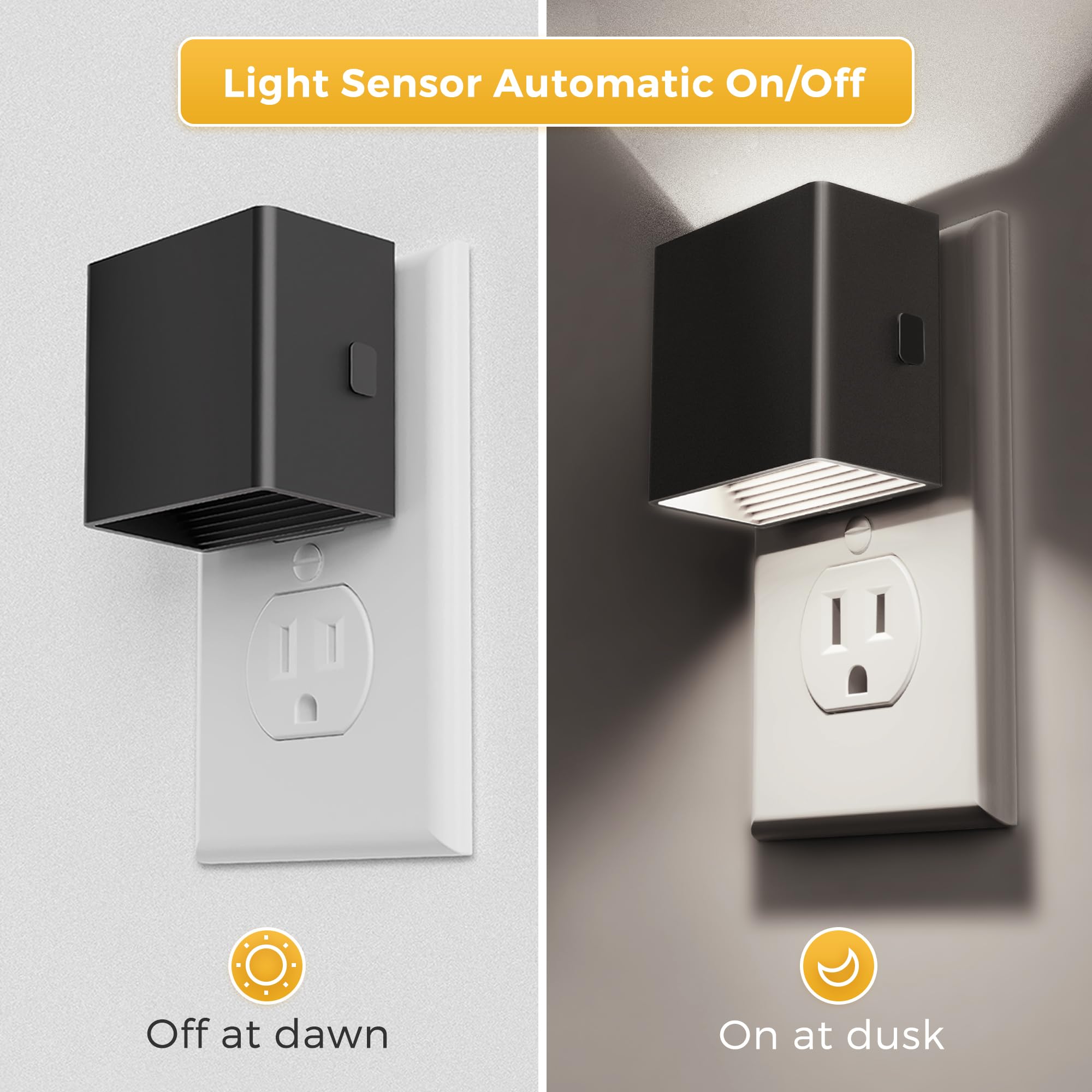 L Lohas Led Night Light,Night Lights Plug Into Wall,[2-Pack]Dimmable Night Light With Light Sensor,5000K Daylight White,Modern H