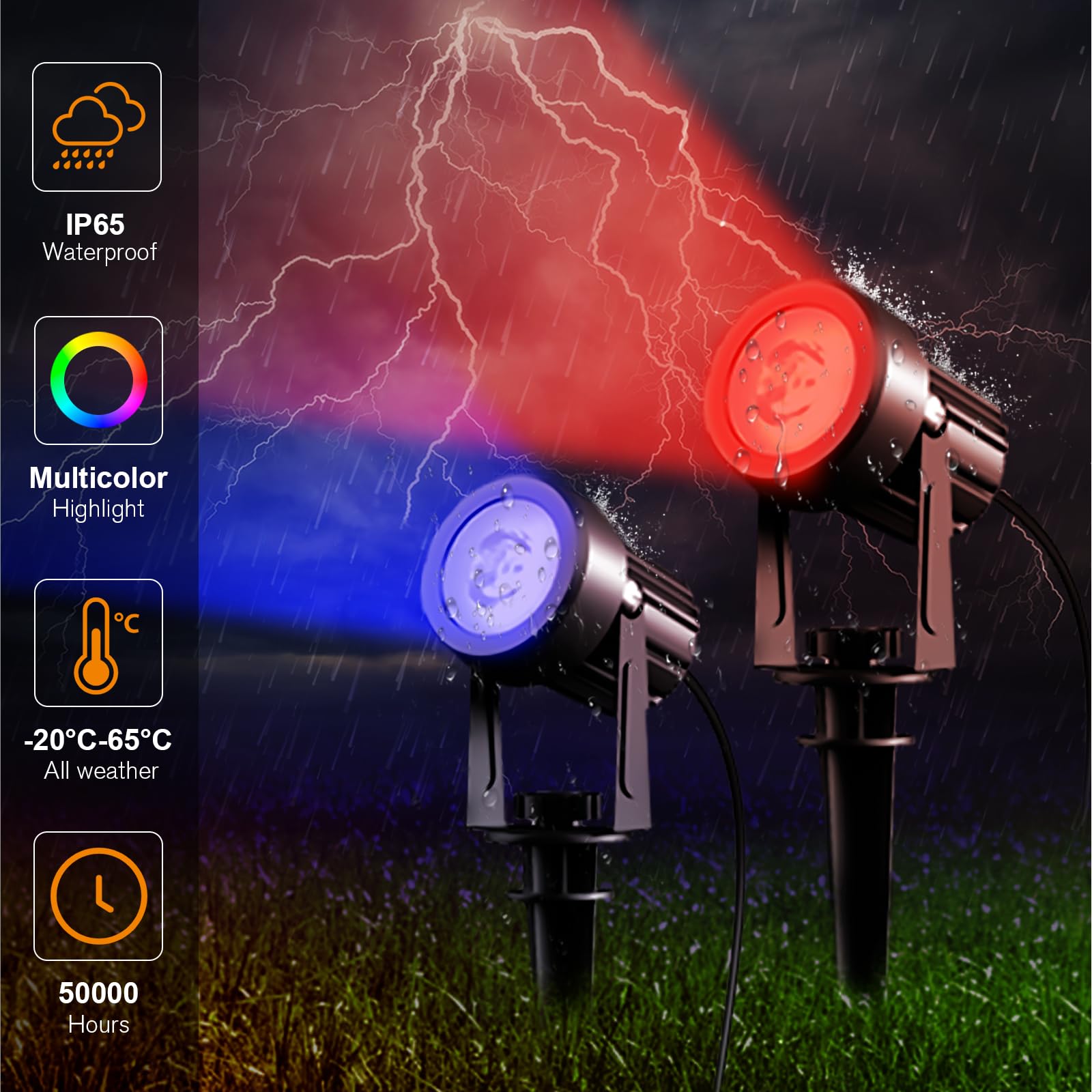 Aponuo Solar Spot Lights Outdoor 6-In-1 Solar Landscape Lights Dusk To Dawn Solar Uplights Ip65 Waterproof 9.8Ft Cable Outdoor S