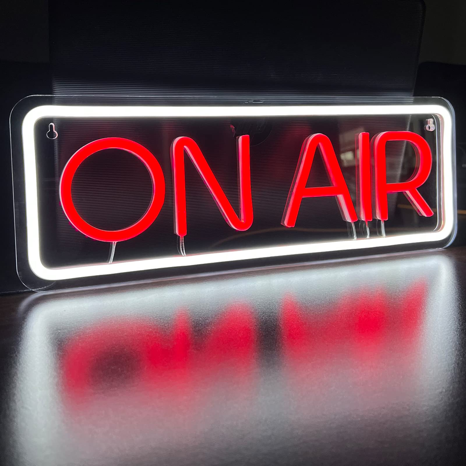 BerniceKelly On Air Neon Sign LED Wall Decor for Influencers, 16.73inx5.71in, White+Red, Model JK-789