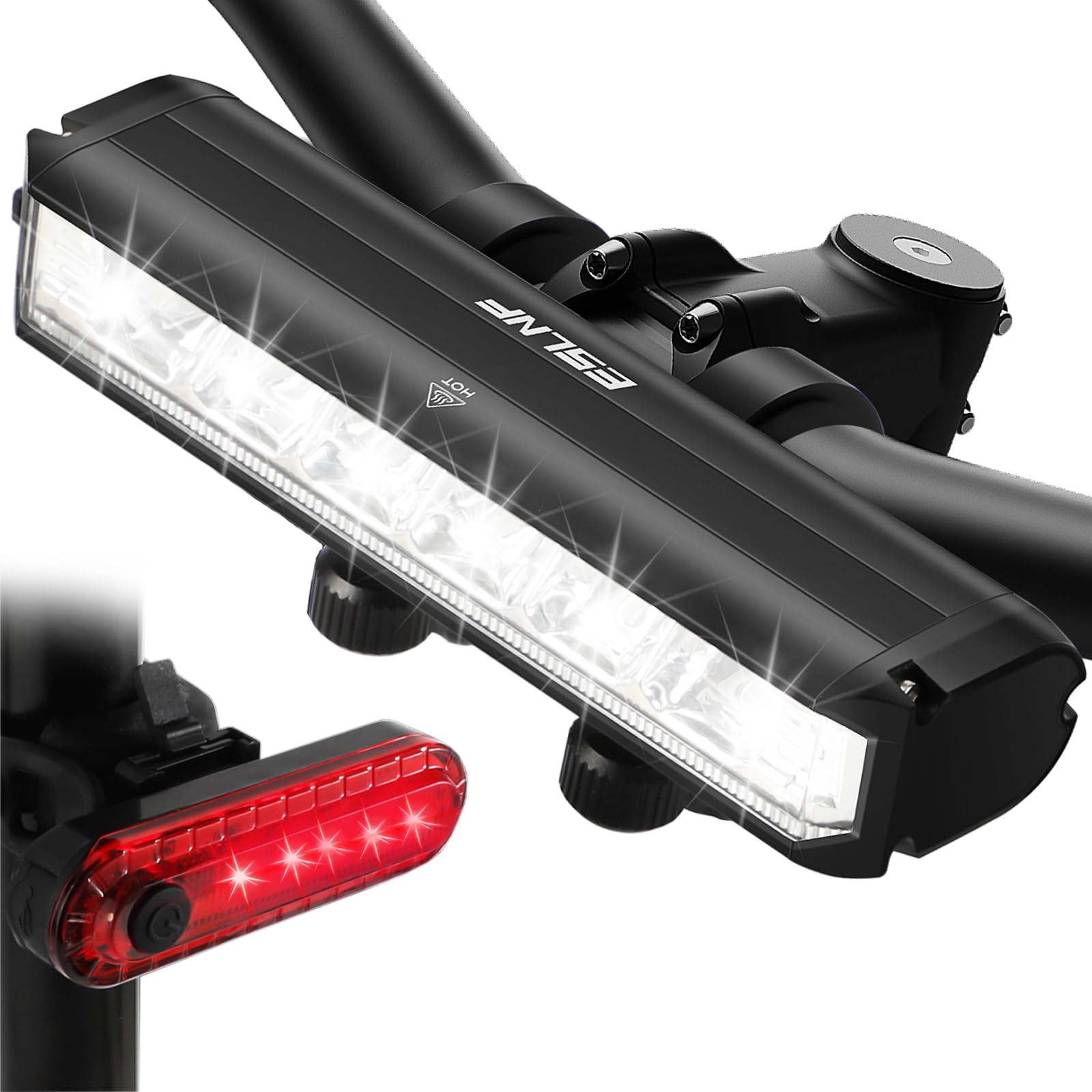 1800 Lumen Bike Light  Front and Back Bicycle Lights for Night Riding  Super Bright USB Rechargeable Bike Light with High Beam Low Beam for Men Women Kids Road Mountain Cycling
