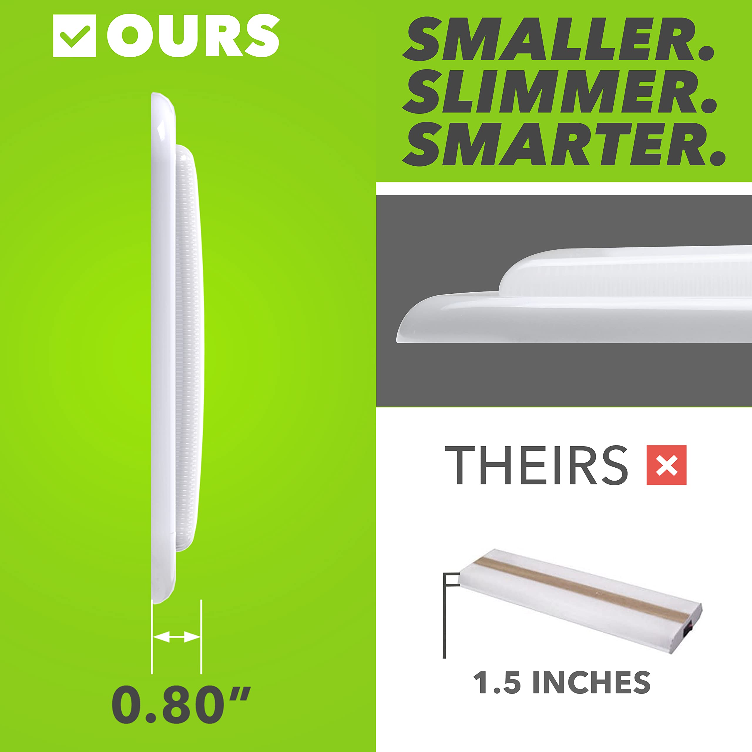 Leisure LED 14" RV Ceiling Light, 950 Lumen Touch Dimmer, 2-Pack, White, Model LL-F-TCH14, Natural White 4000-4500K,
