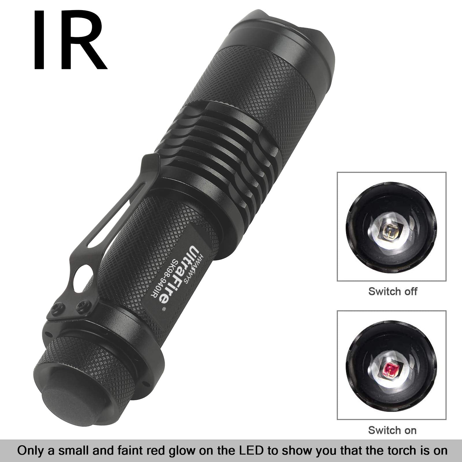Ultrafire 940Nm Ir Flashlight Infrared Illuminator Flashlight, 940Nm Ir Illuminator Flashlight Night Vision Zoomable Led Infrare