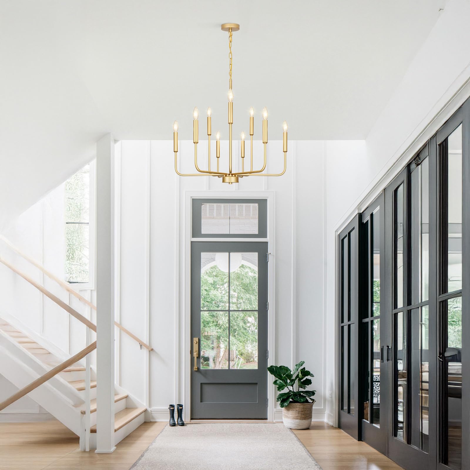 Gifarich Gold Chandeliers For Dining Room Light Fixture Over Table  Modern Farmhouse Chandeliers For Living Room 9-Lights Industrial Metal Candle Lighting Fixtures For Entryway Kitchen Island Foyer