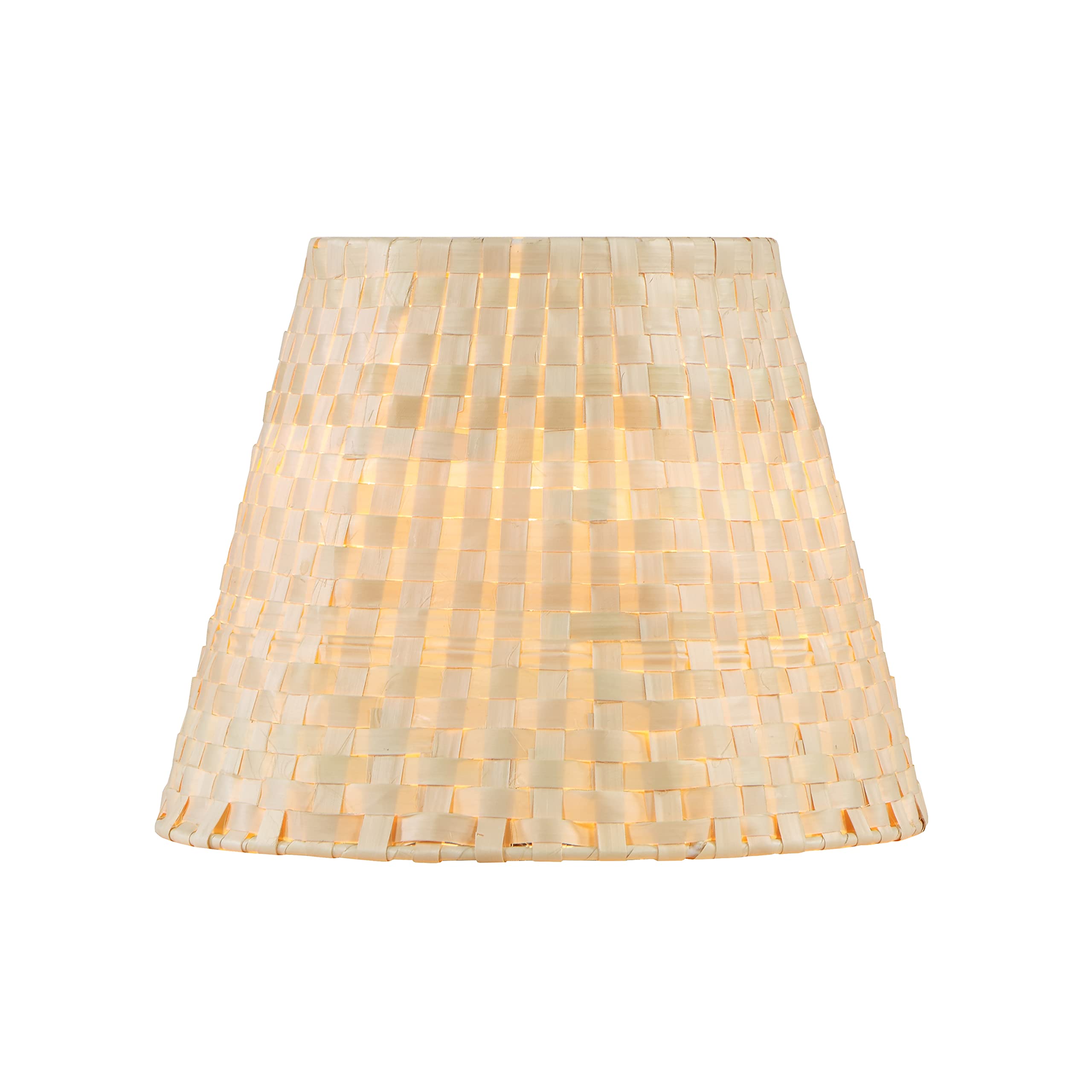 Aspen Creative 32984, Empire Natural Palm Leaf Spider Shade, 6'' Top X 10'' Bottom X 8'' Slant
