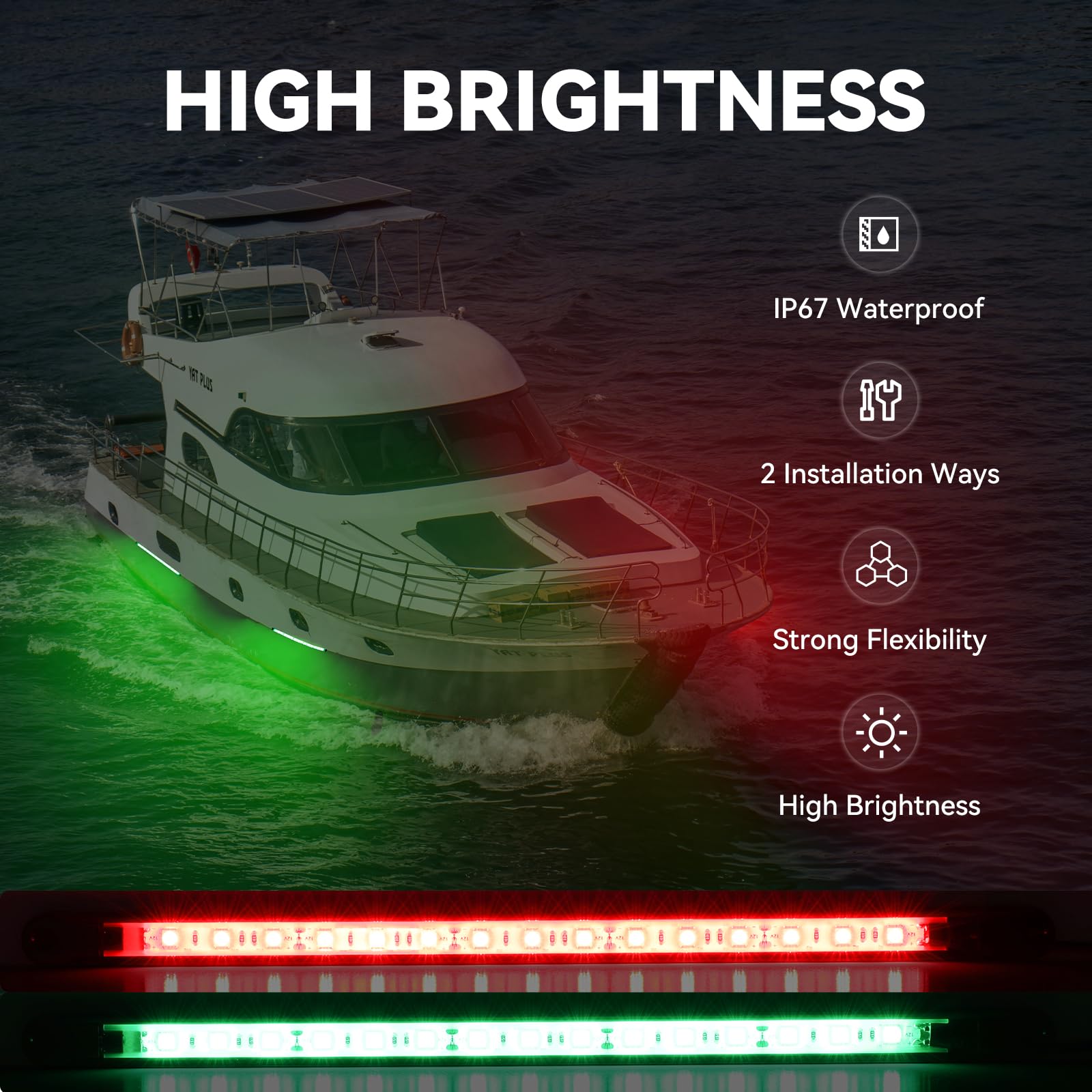 Uliteco Boats Navigation Lights  Navigation Lights For Boats Led  Waterproof Boat Red And Green Bow Lighting  Marine Fishing Lighting  Marine Nav Lights For Pontoon Bass Jon Jet Ski Kayak