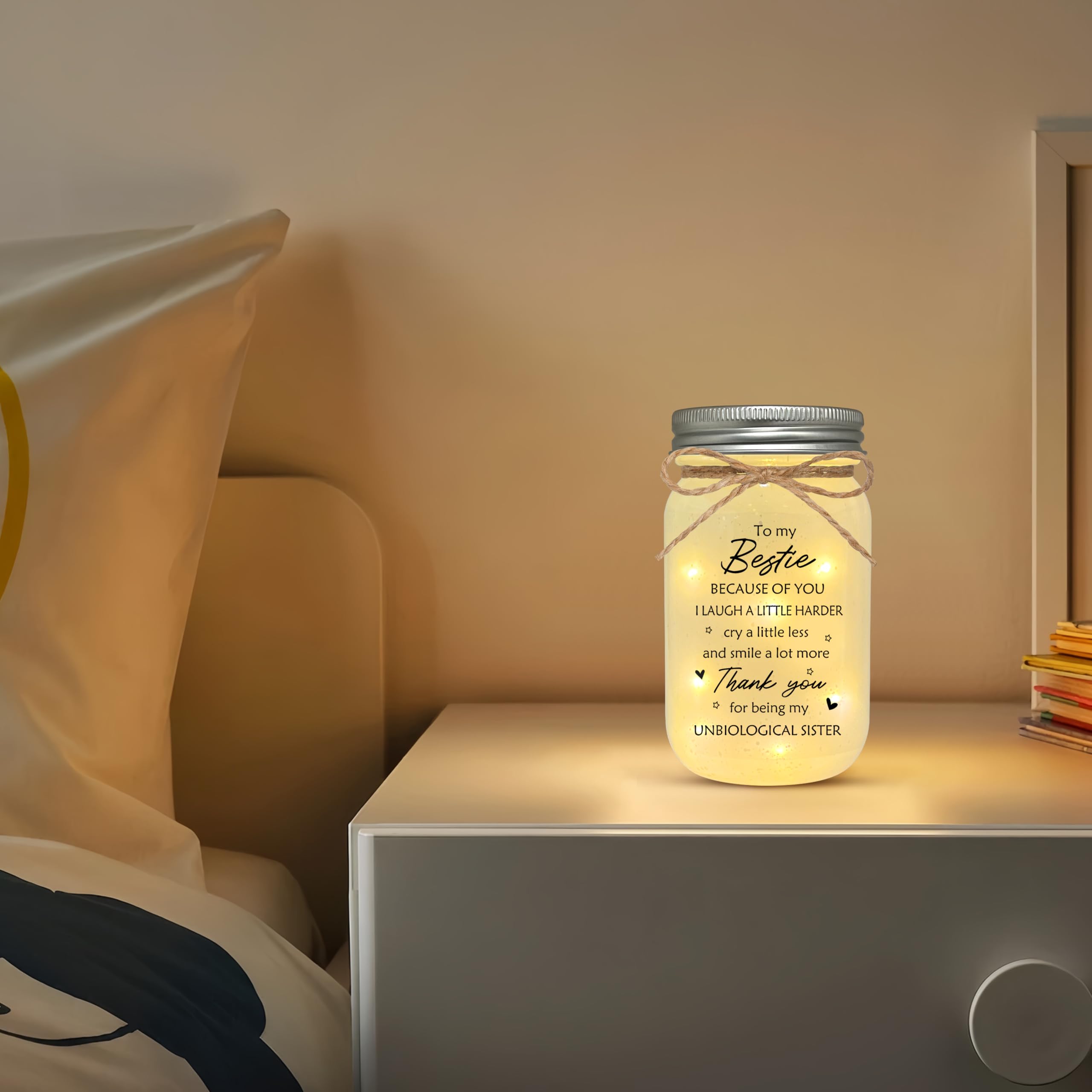 Le Xiaoxi Best Friend Birthday Gifts For Women  Mason Jar Night Lights - Christmas Mother S Day Birthday Gifts For Women Friendship