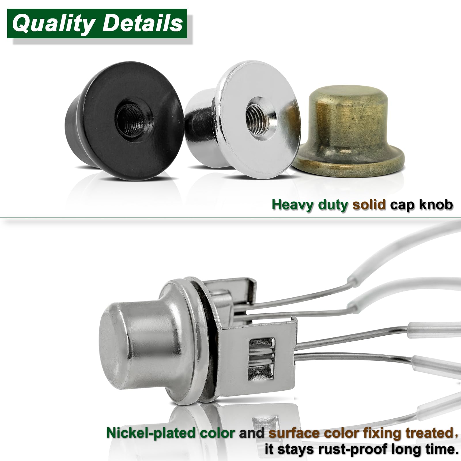 EMNOOTI Lamp Shade Clip Adapter with Finial & Levellers, Nickel Color, 2PCS, Model SL-VG106, Metal Material