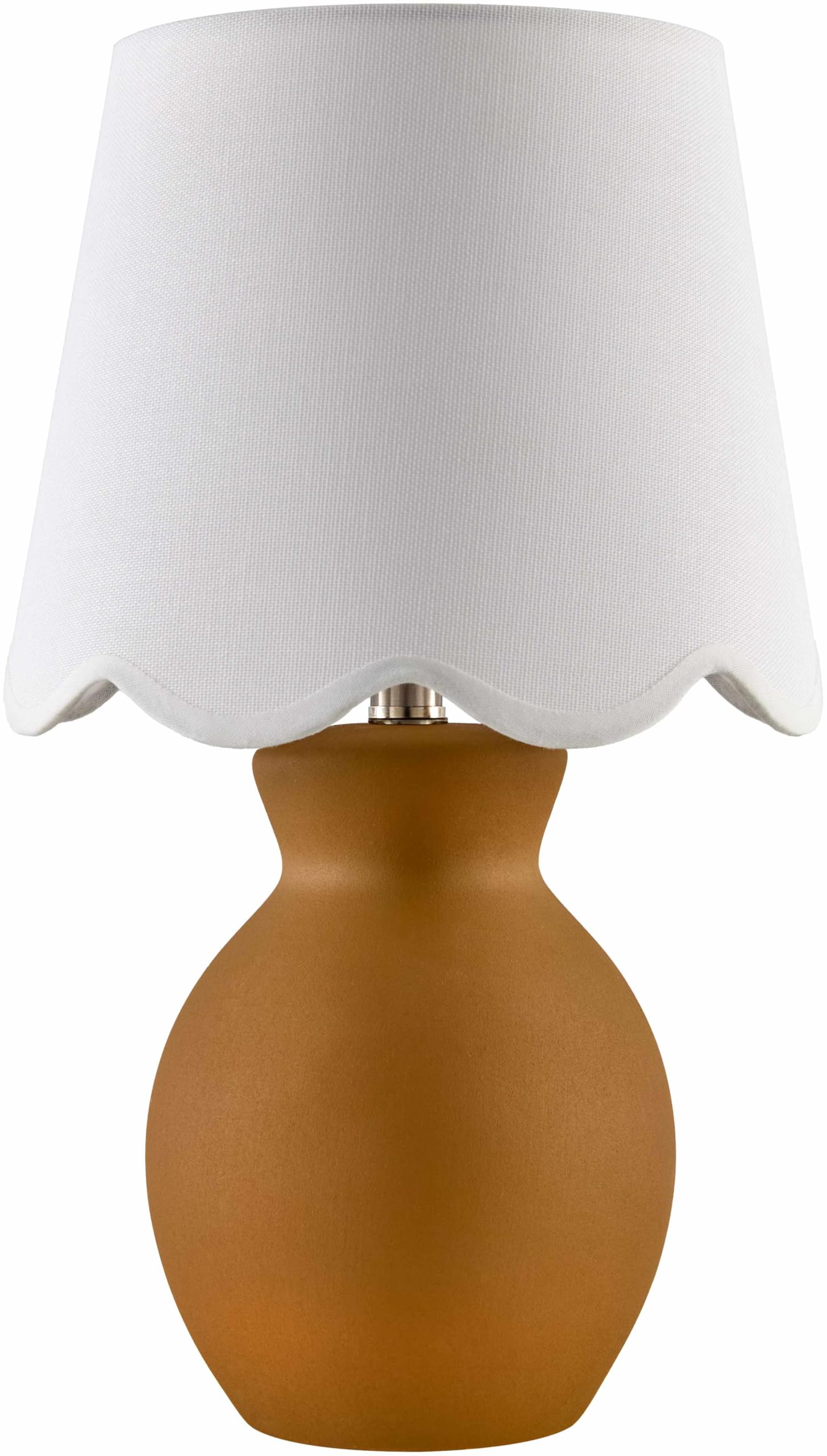 BoutiqueRugs Ceramic Bedside Table Lamp - 15inH x 8inW x 8inD - Tan, White - Model SPXZVD4