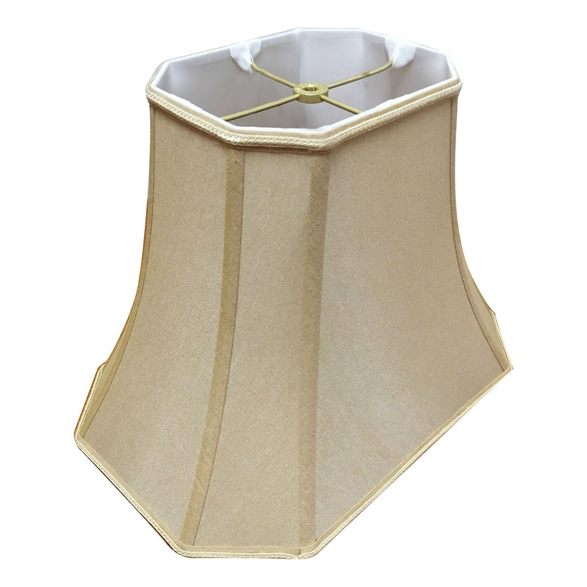 Royal Designs Rectangle Bell W Cut Corners Designer Lamp Shade, Antique Gold, (5 X 6.5) X (8.5 X 12)9.5