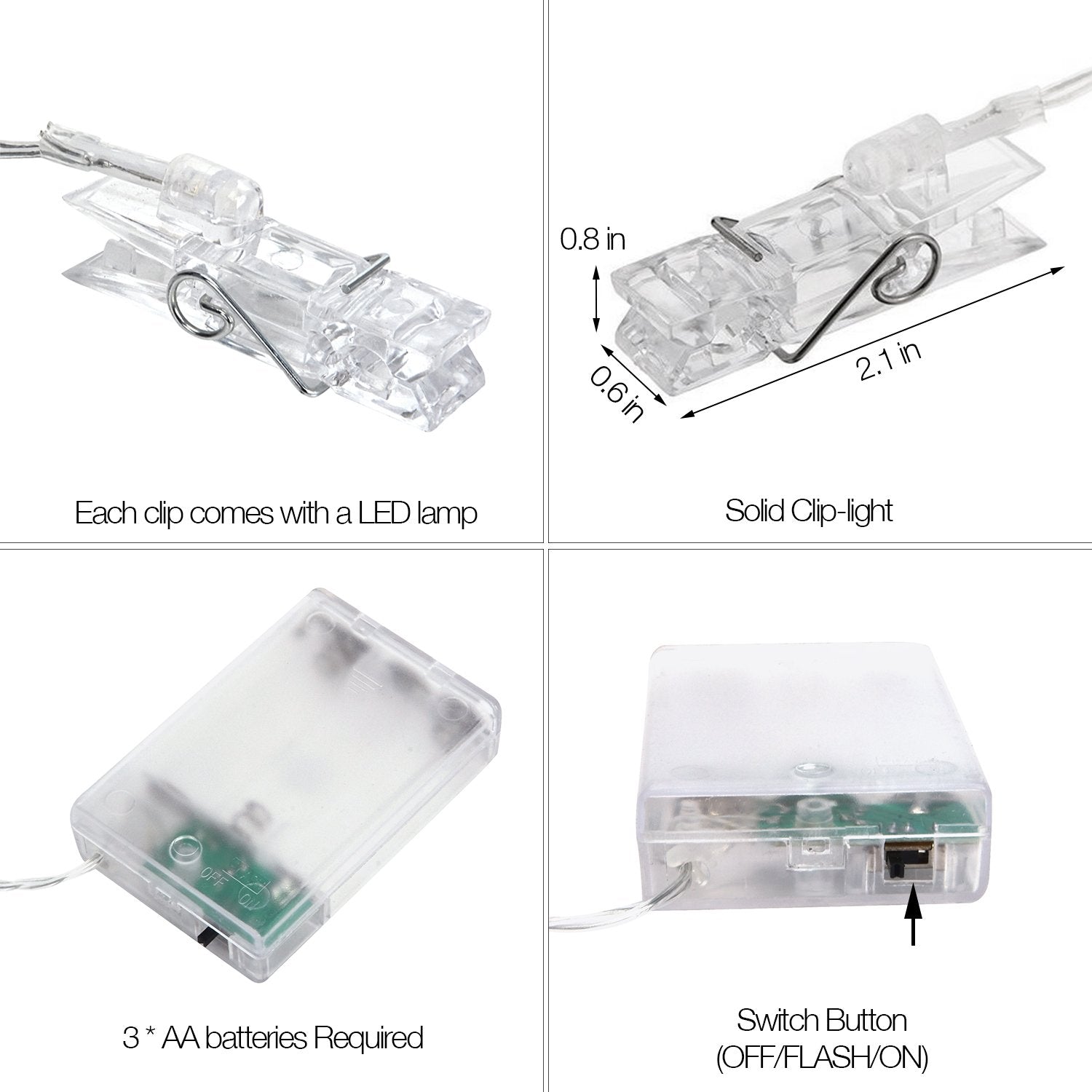 Aostar Photos Clips String Lights 20 Led Battery Operated Fairy String Lights For Bedroom Hanging Photos, Room Decor For Teen Girls, Thanksgiving Christmas Wedding Decorations(10Ft Warm White)