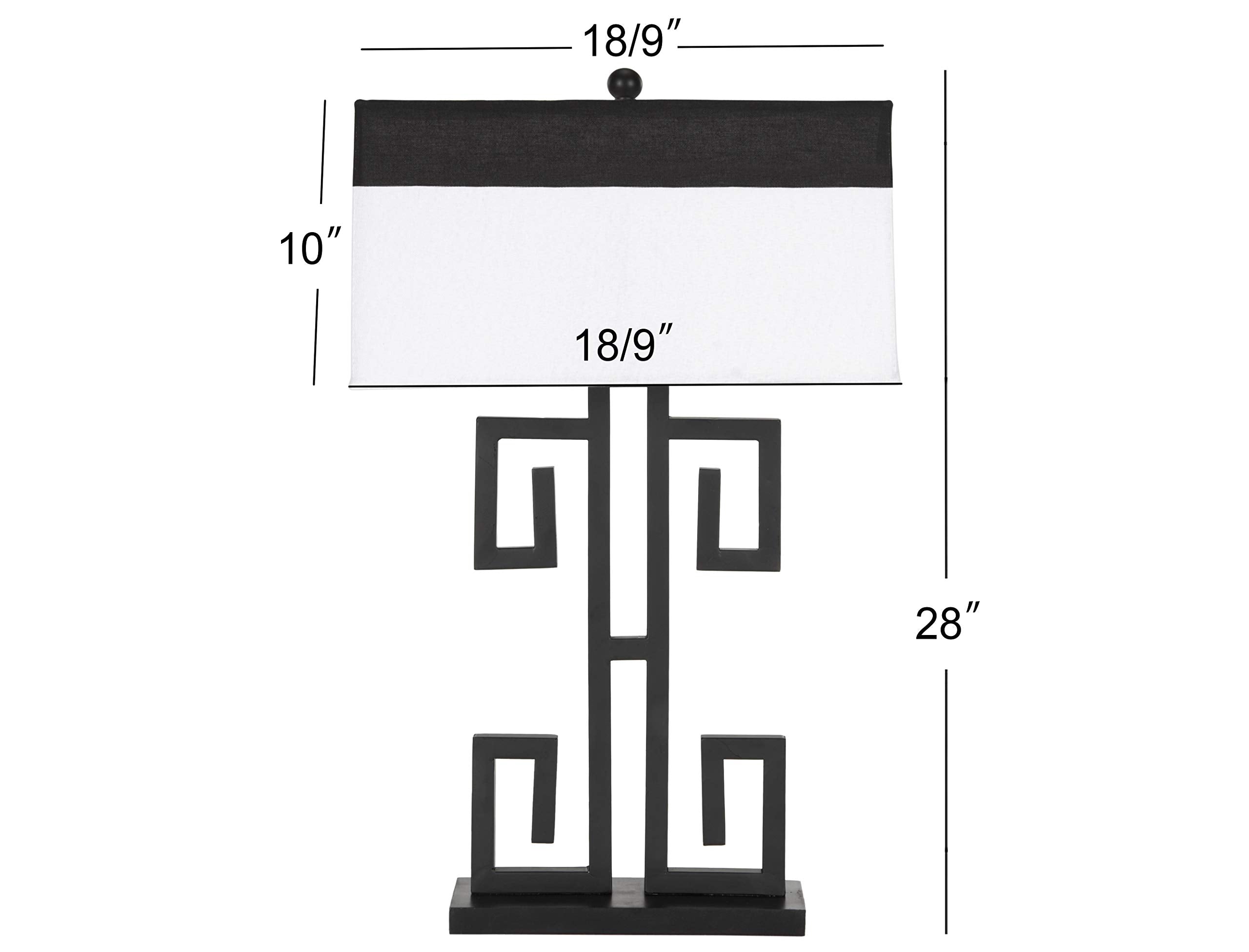 Safavieh Table Lamp Set of 2, 28in Black Metal, LED Bulbs Included, Model LIT4071A-SET2