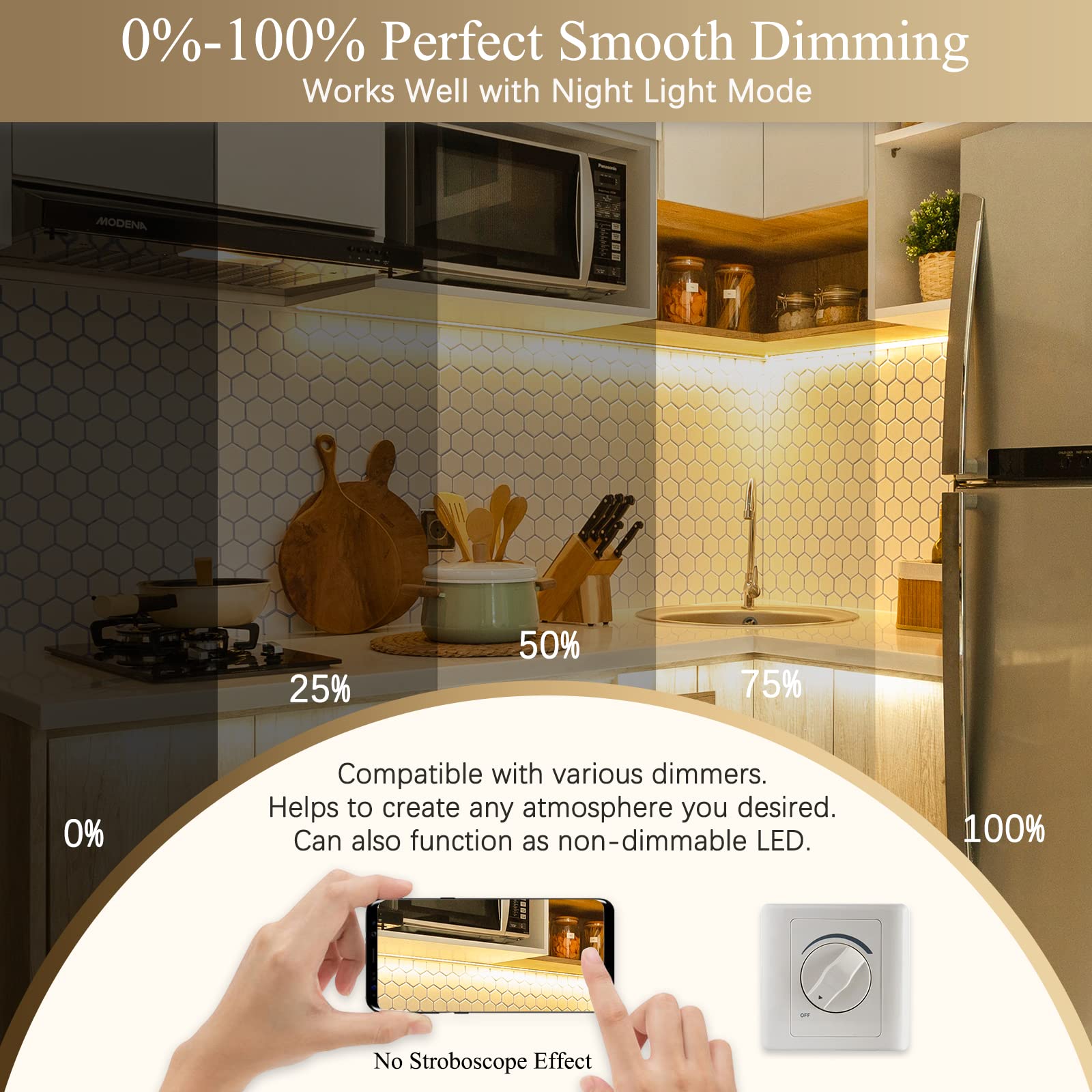 Dicuno E17 Led Bulb Dimmable, Microwave Oven Bulbs, 2700K Warm White, 3W (40W Halogen Replacement) 400Lm 120V, E17 Intermediate