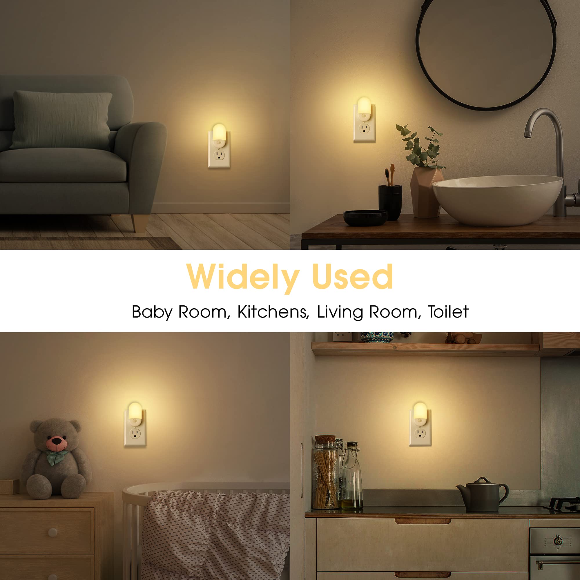 L Lohas Led Night Lights Plug Into Wall, [?? Pack] Led Dimmable Night Light With Light Sensors, 30/60Lm Adjustable Brightness Ni