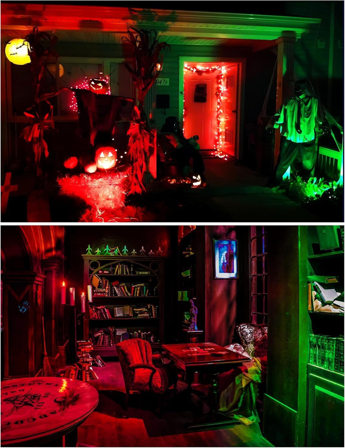 A19 Red Green Led Light Bulb For Helloween Decoration  9W (60 Watt Equivalent)  Energy Efficient Bulbs  E26 Standard Base  Colored Light Bulbs For Party Decoration  Porch  Home Lighting  4-Pack