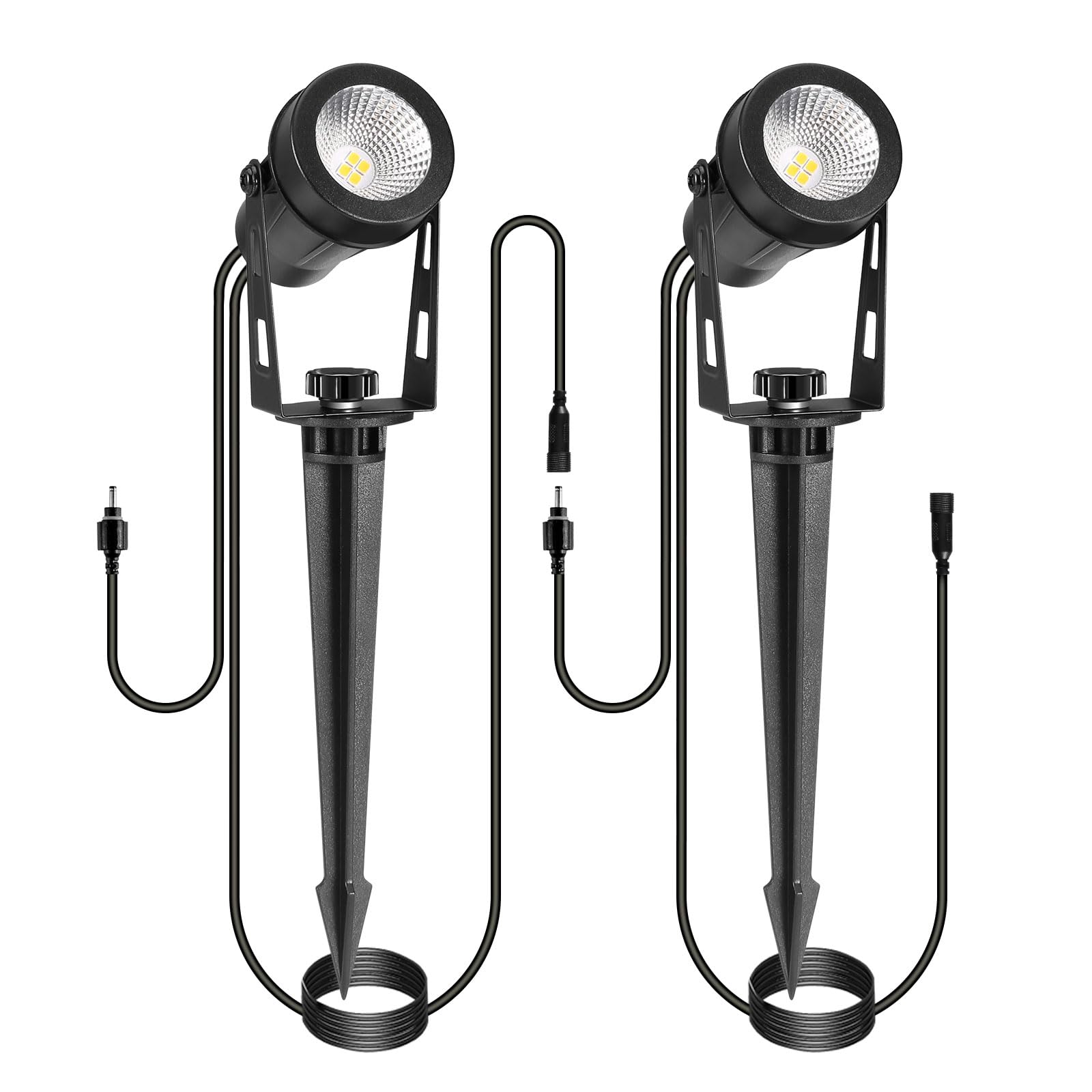 Iriseco 2 Pack Extendable Outdoor Landscape Lights  12V Low Voltage Landscape Lighting Ip65 Waterproof Plug-In Outdoor Spotlights For Yard House Pathway Tree Pools (2700K Warm White  No Plug)