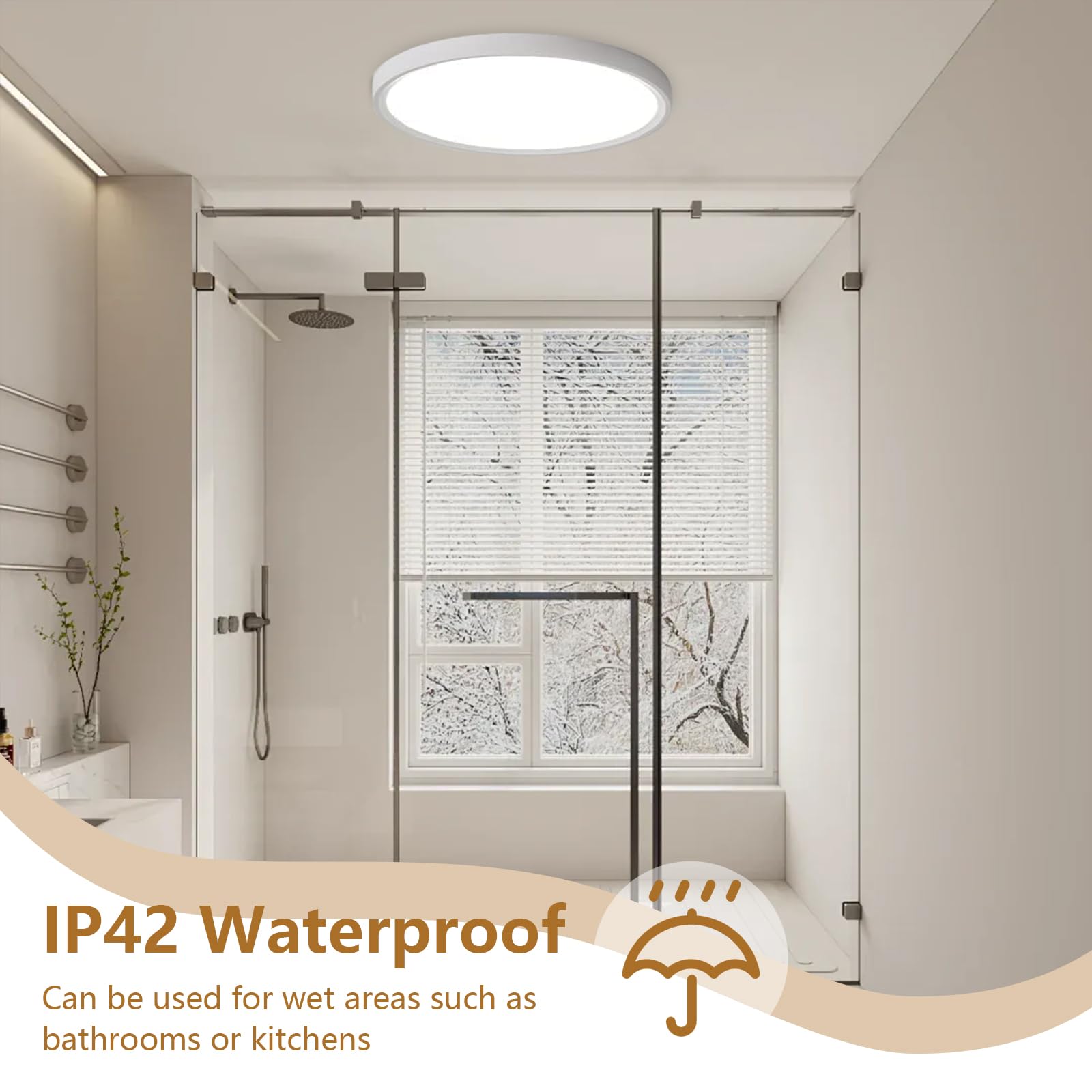 12Pk 12 Inch Led Flush Mount Ceiling Light, 24W, 2520Lm, 3000K/4000K/6000K Cct Selectable, 0.9Inch Super Slim Led Ceiling Light, Low Profile Round Flat Panel Light For Bedroom,Kitchen,Hallway