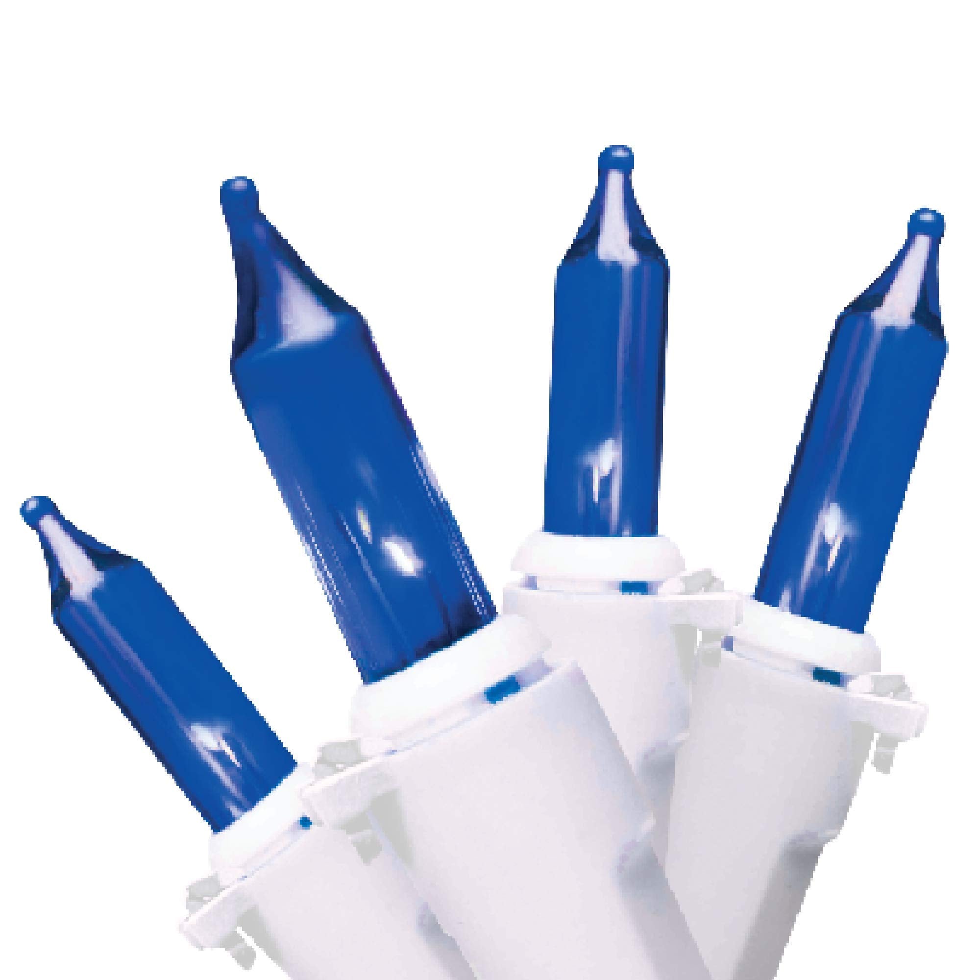 Brite Star Mini Light Set, 100 Count, Professional Series, White Wire, Blue, Model 37-733-00