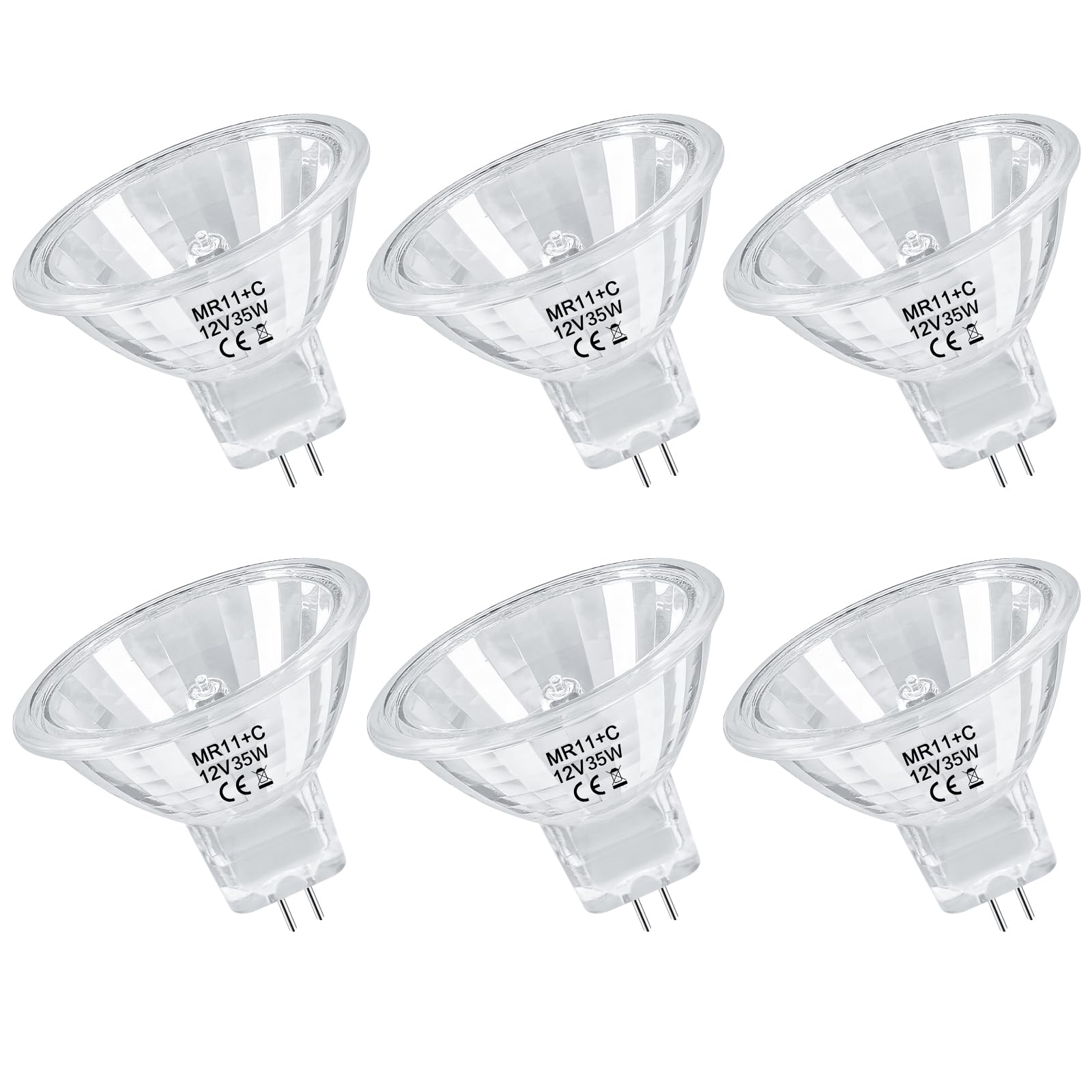 Lacnooe Mr11 Halogen Bulb 35W 12V Ftd Spotlight Bulb With Long Lifespan,Gu4 Bi-Pin Base,6 Pack Mr11 Bulbs For Landscape,Accent,T