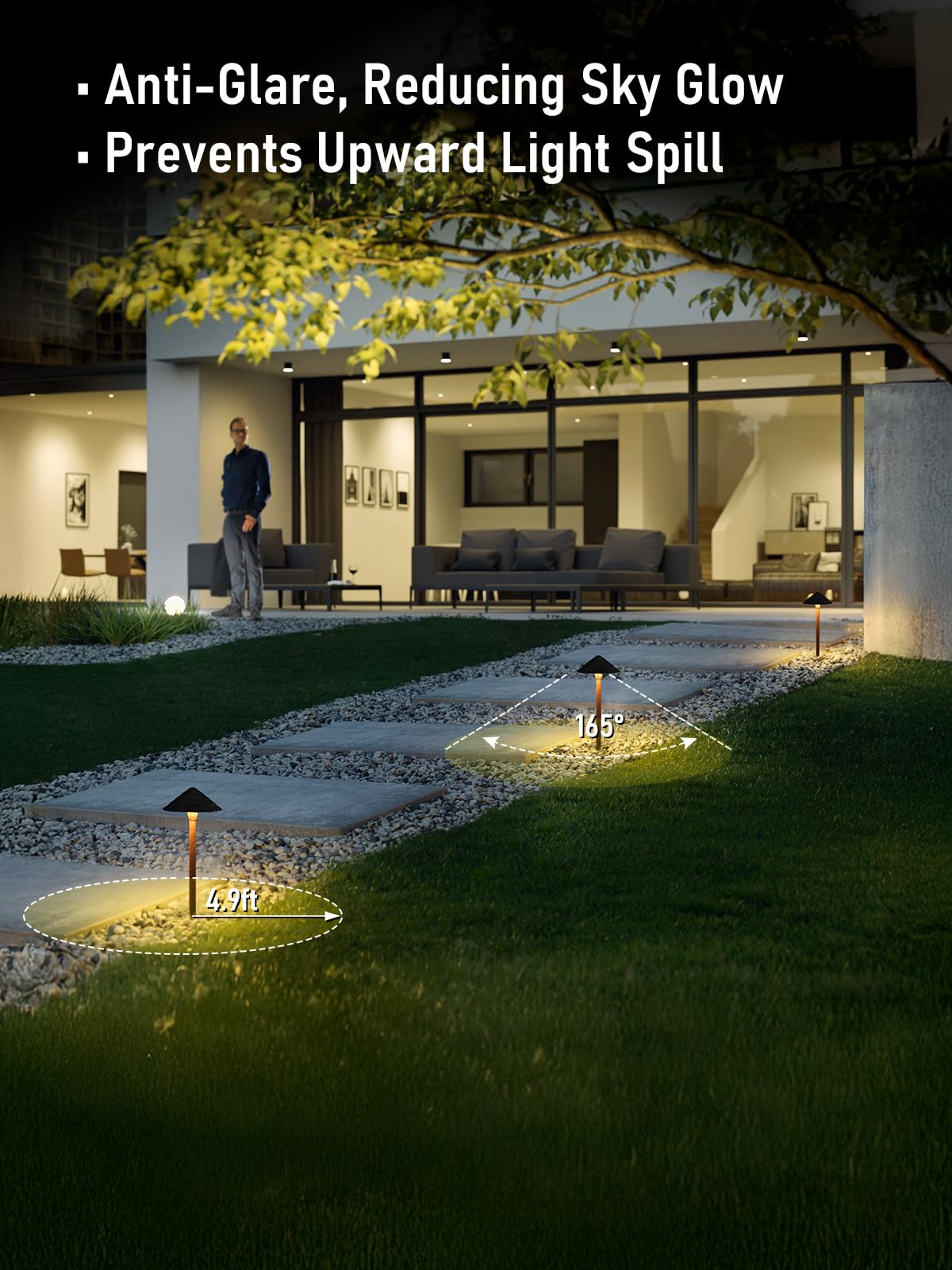 LEONLITE 12-Pack 3W LED Low Voltage Landscape Path Lights, Waterproof 3000K Warm White, Cast-Aluminum for Yard Garden Walkway, Bronze