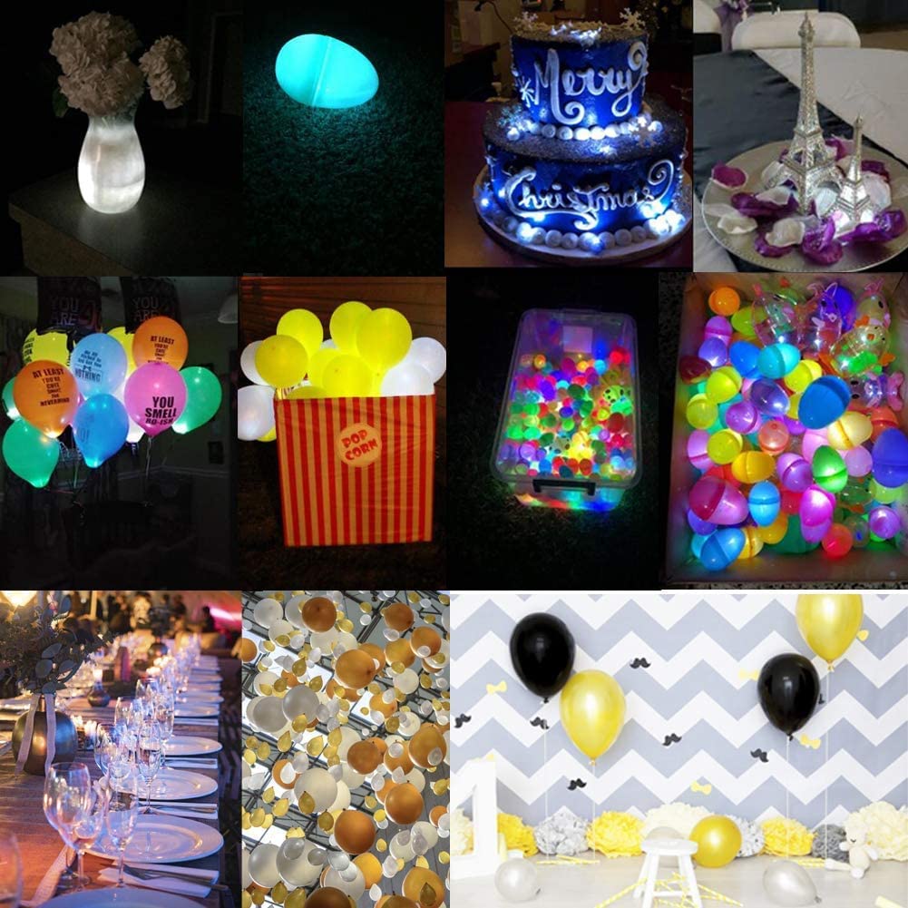 Jjgoo 100Pcs Warm White Led Balloon Lights, Waterproof Flash Round Tiny Led Light For Paper Lantern Easter Egg Pumkin Birthday P